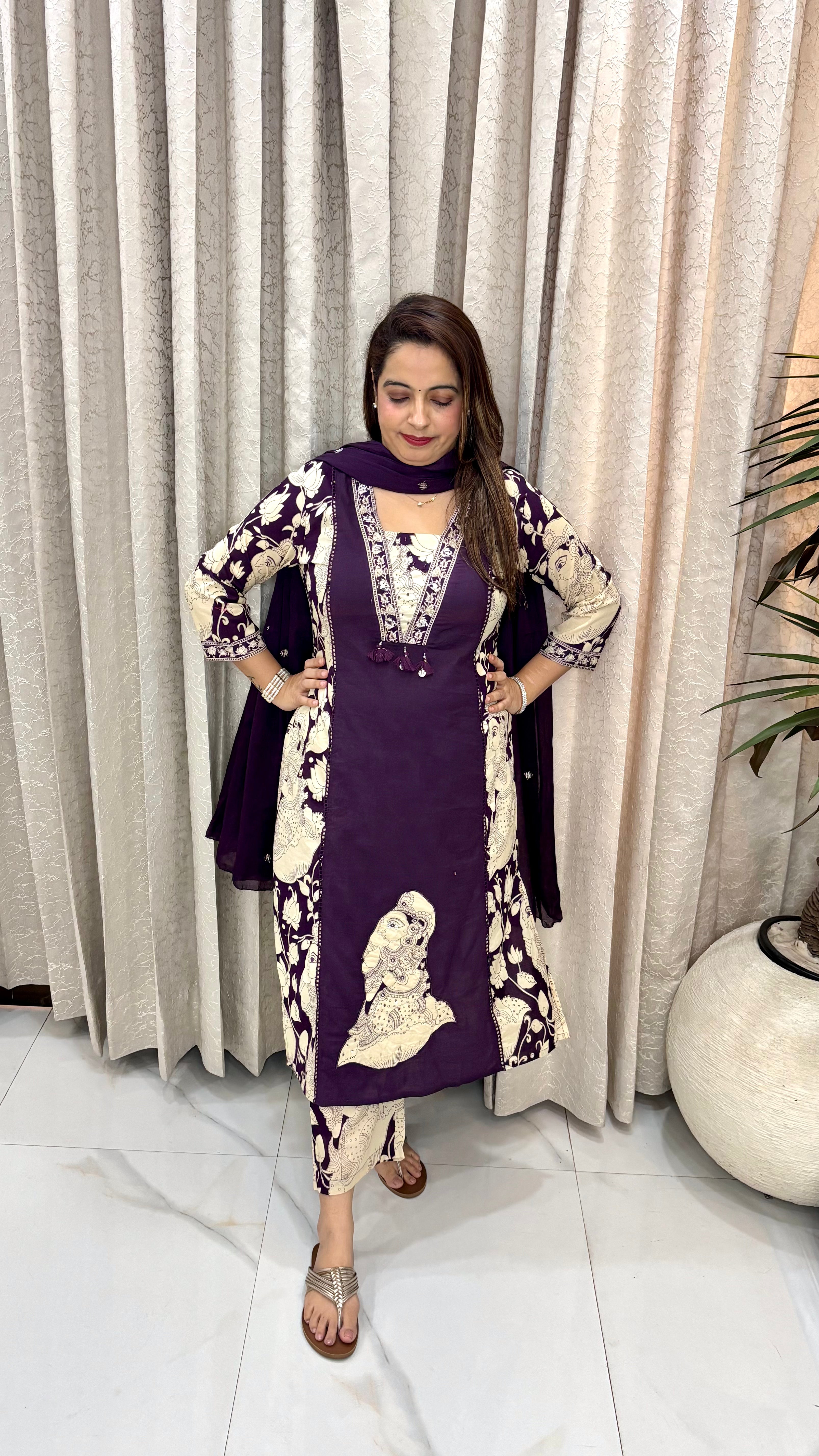 ✨ Premium Cotton Madhubani Figure Art Suit Set
