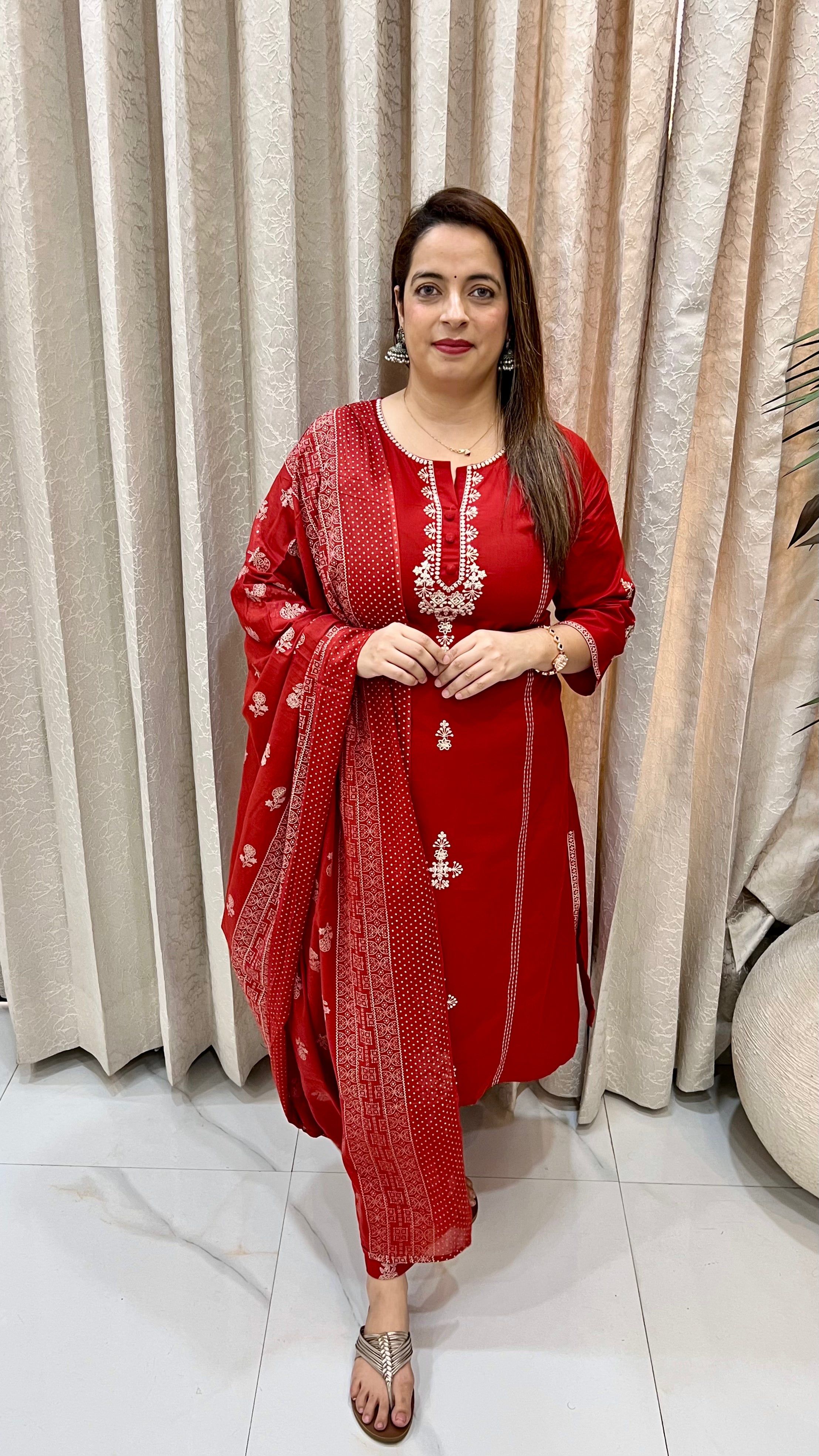 Pure Cotton Pakistani Style Suit with Kantha Work