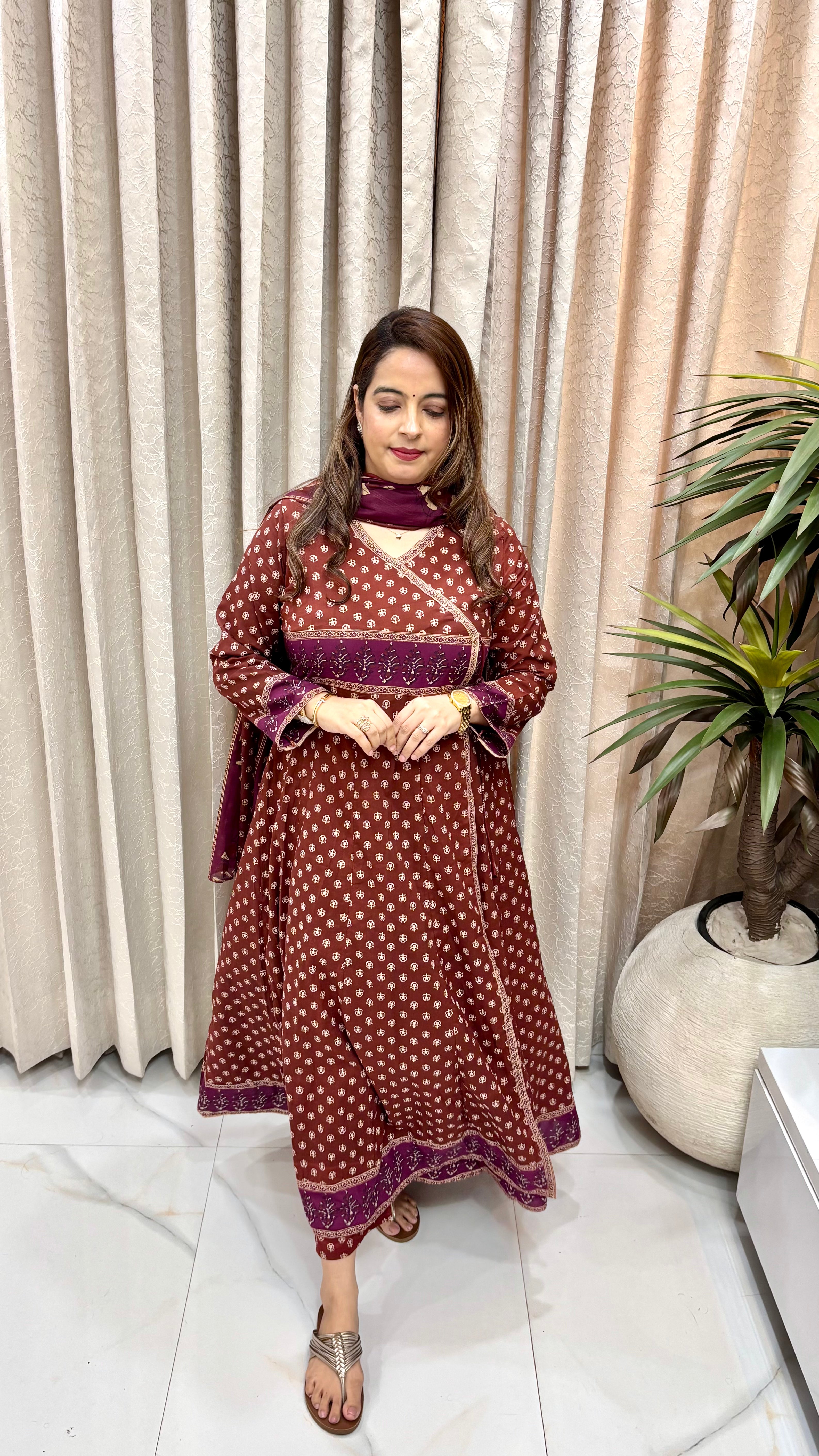 Pure Cotton Kalamkari Suit Set with Light Mulmul Cotton Dupatta