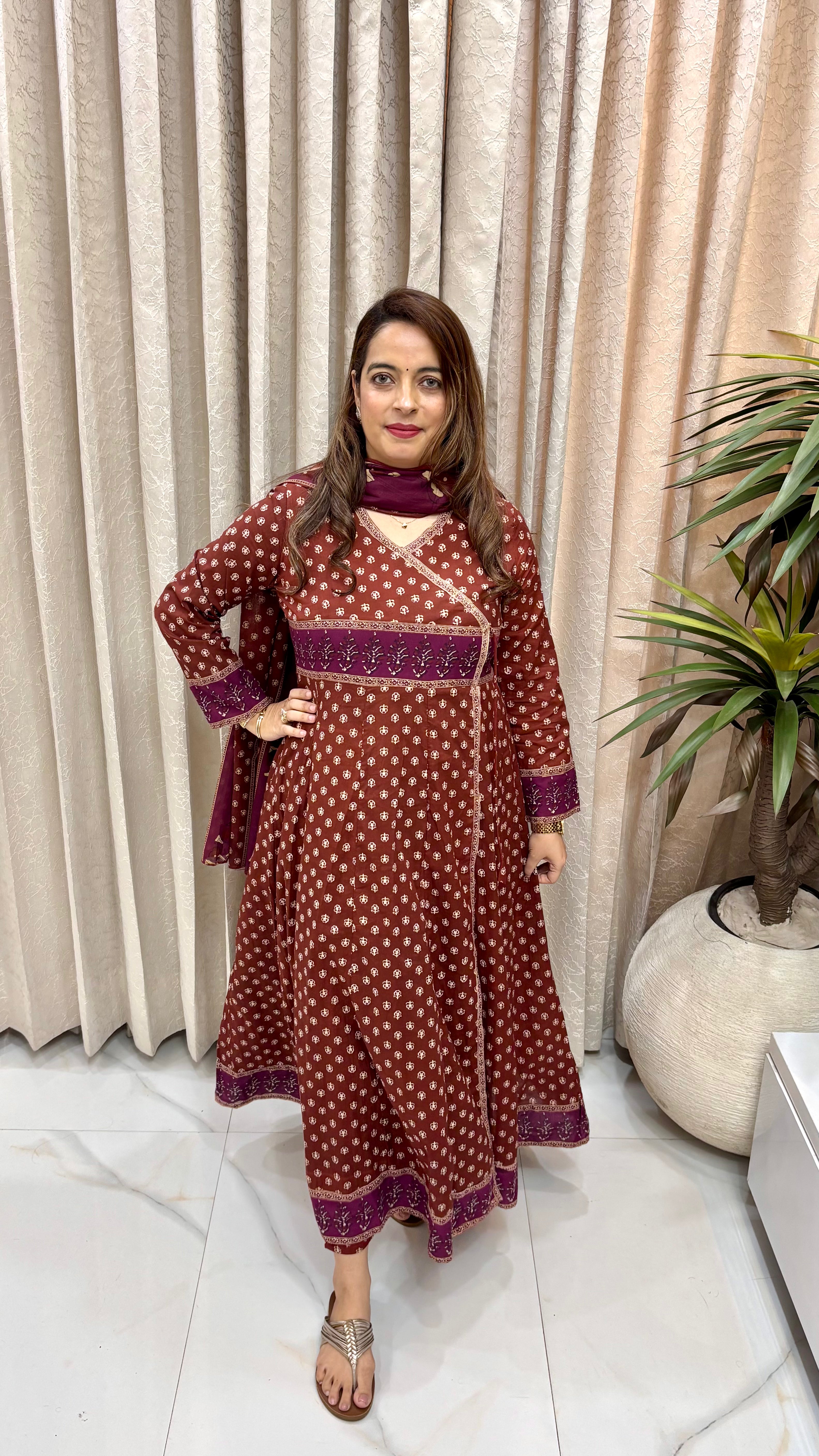 Pure Cotton Kalamkari Suit Set with Light Mulmul Cotton Dupatta