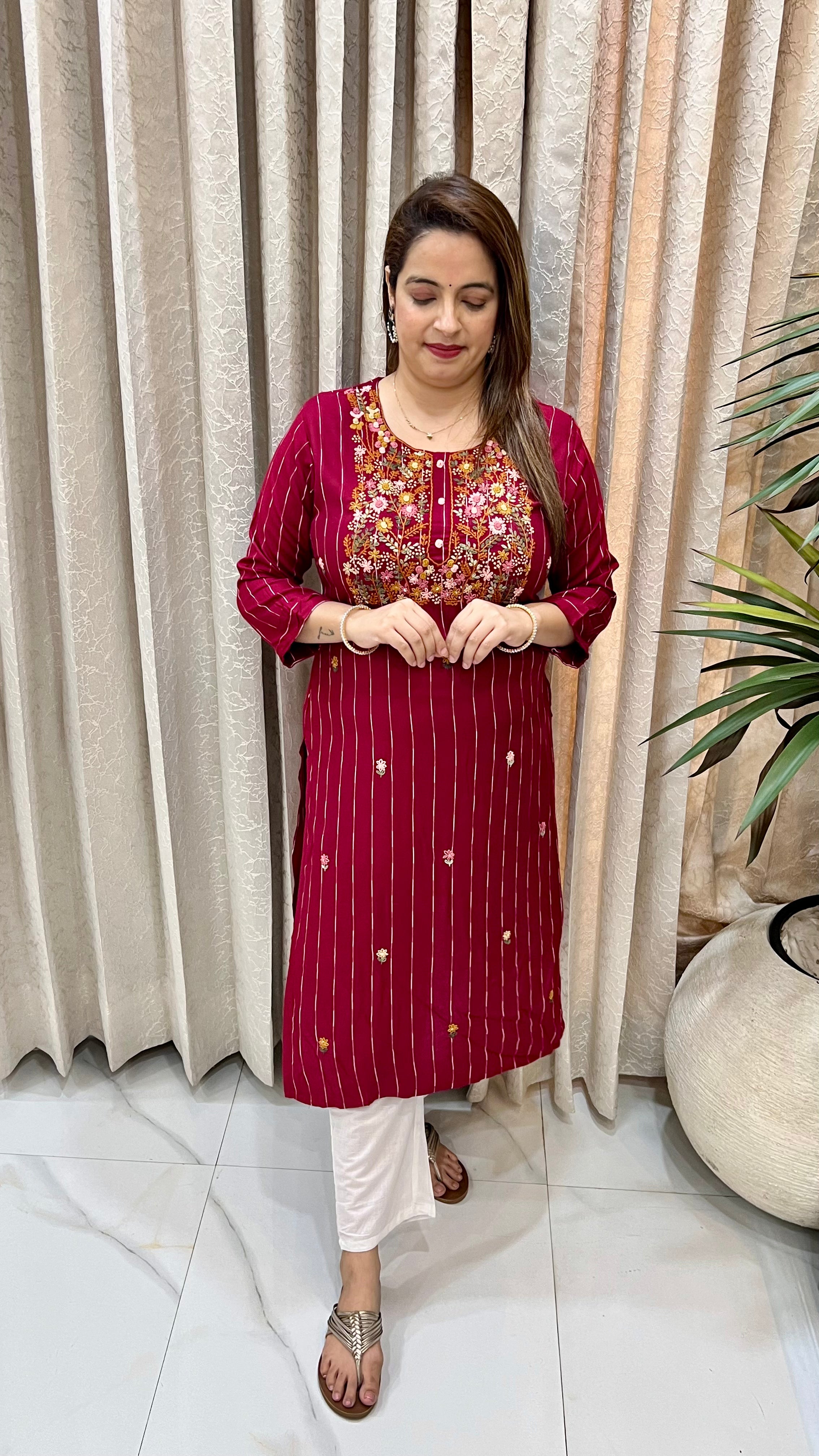 Pure Modal Kolkata Knot Work Kurti