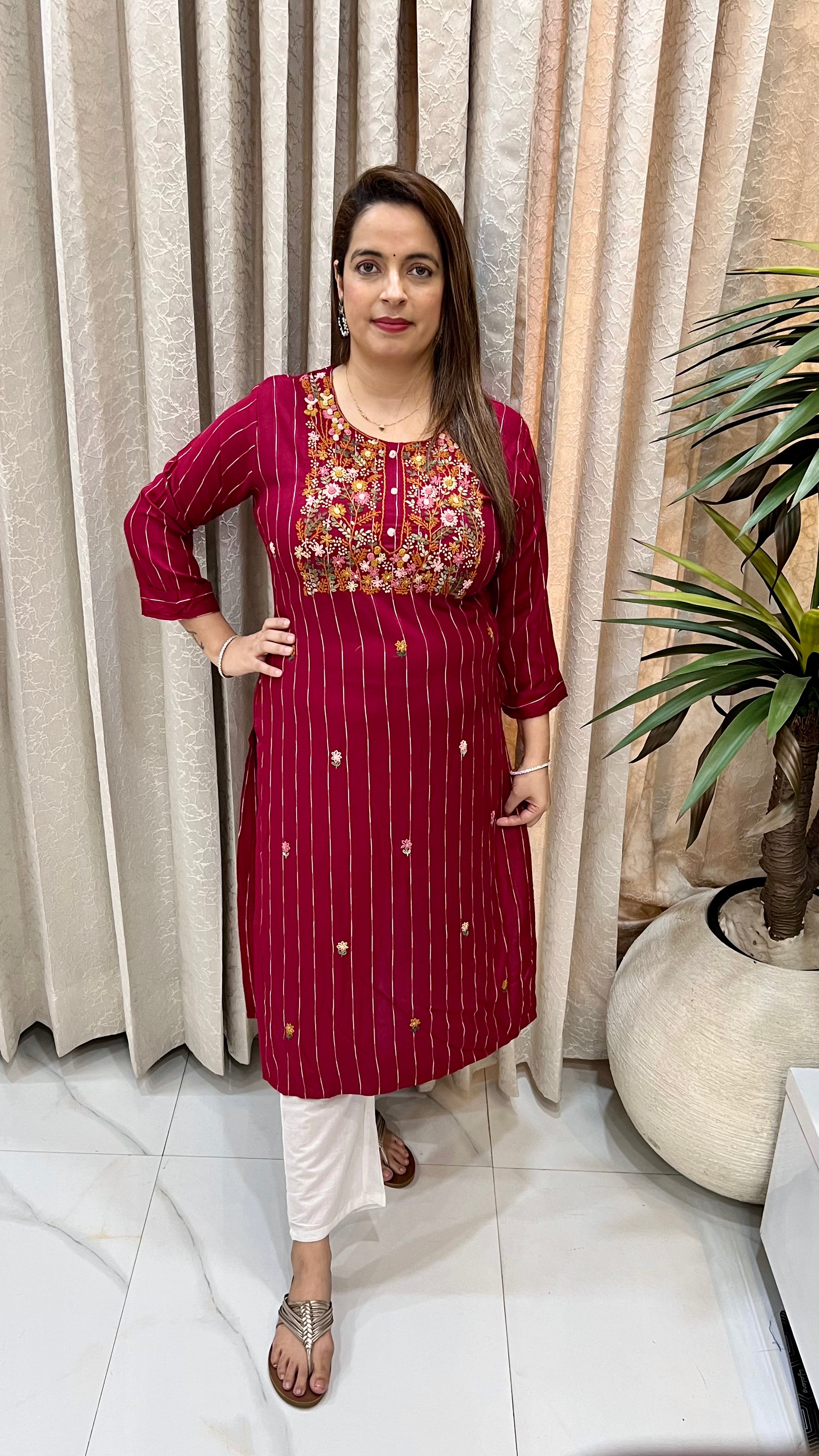 Pure Modal Kolkata Knot Work Kurti