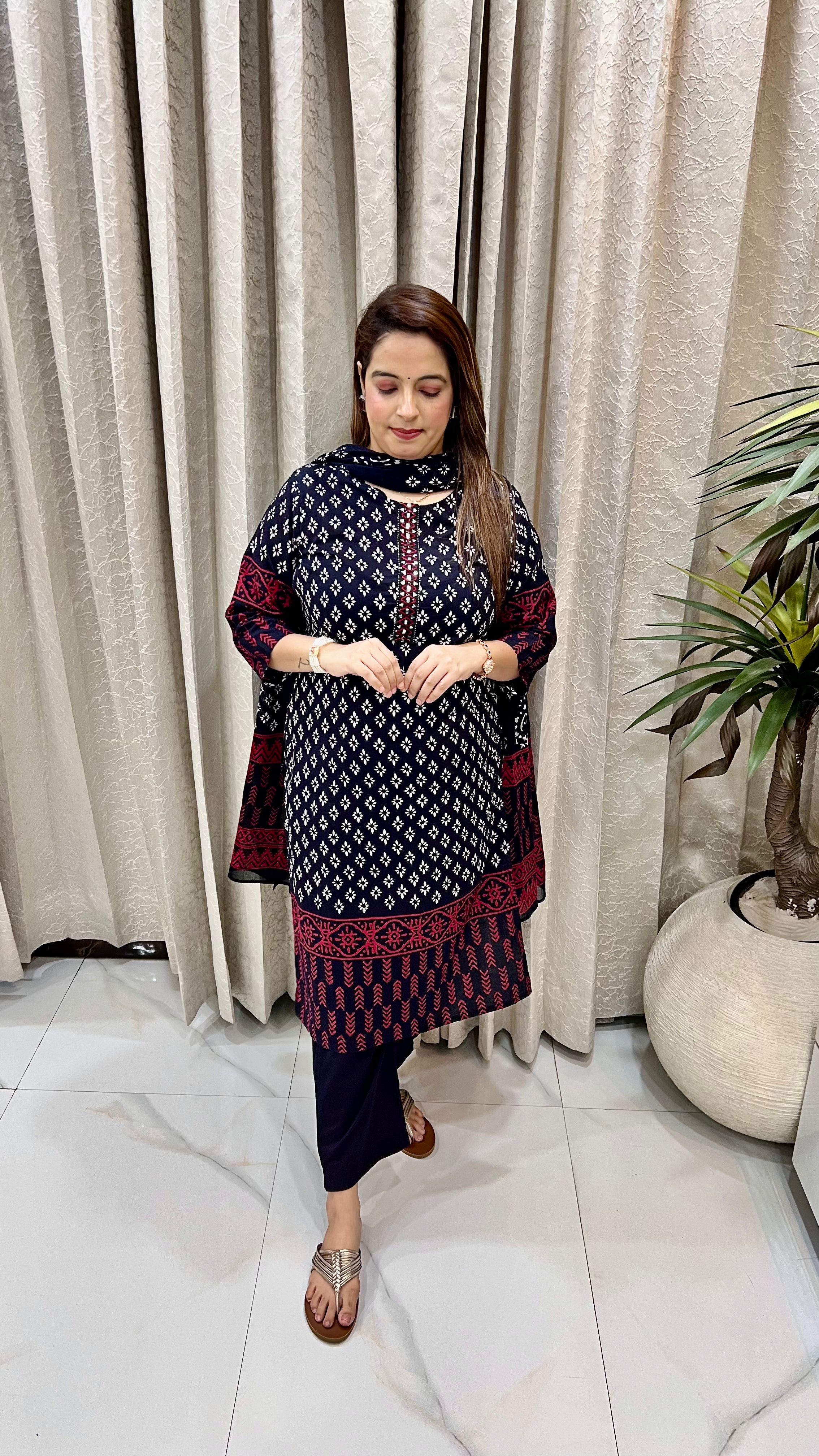 Pure Cotton Kalamkari Print Suit