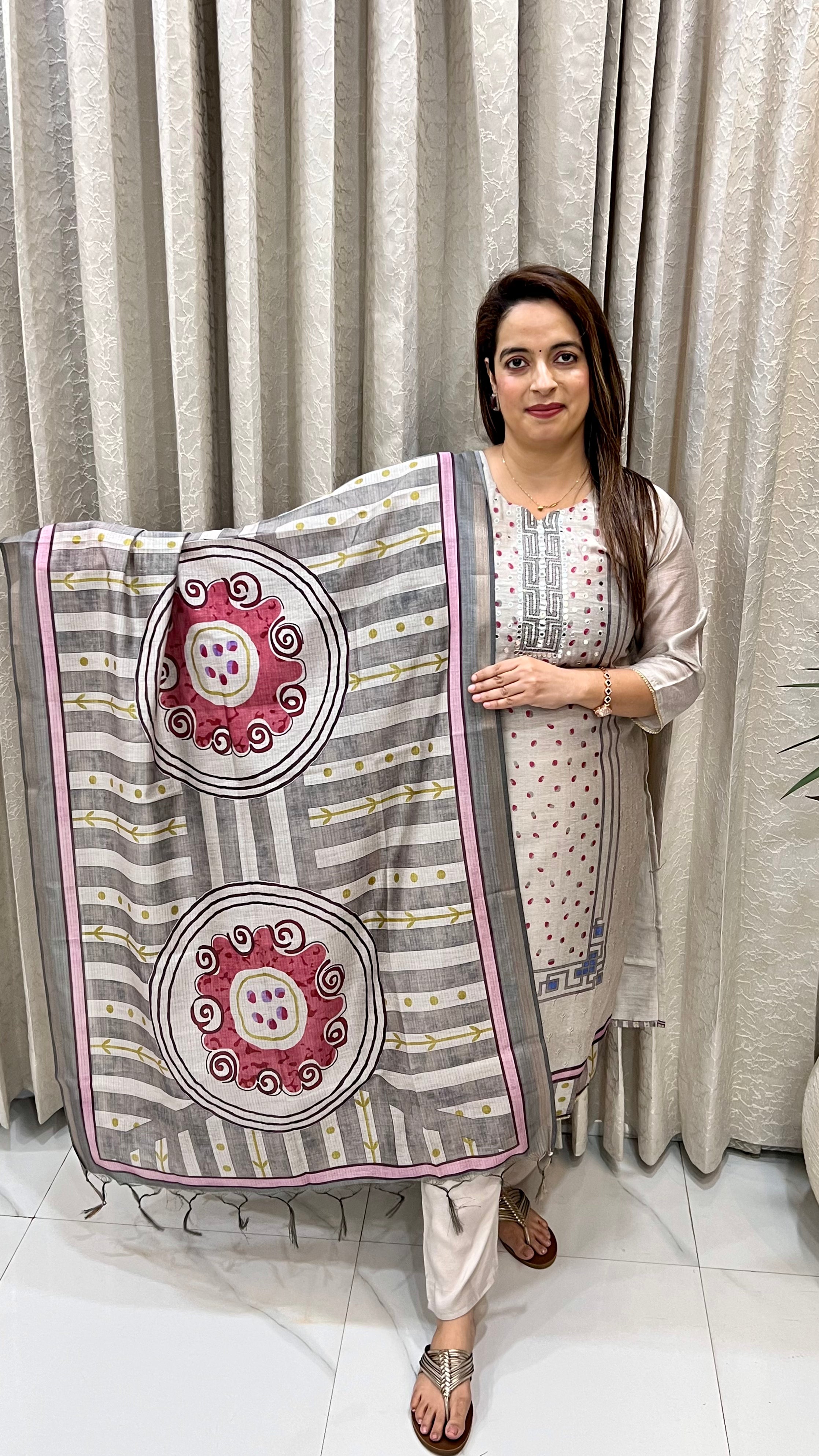 Premium Maheshwari Silk Digital Print Suit