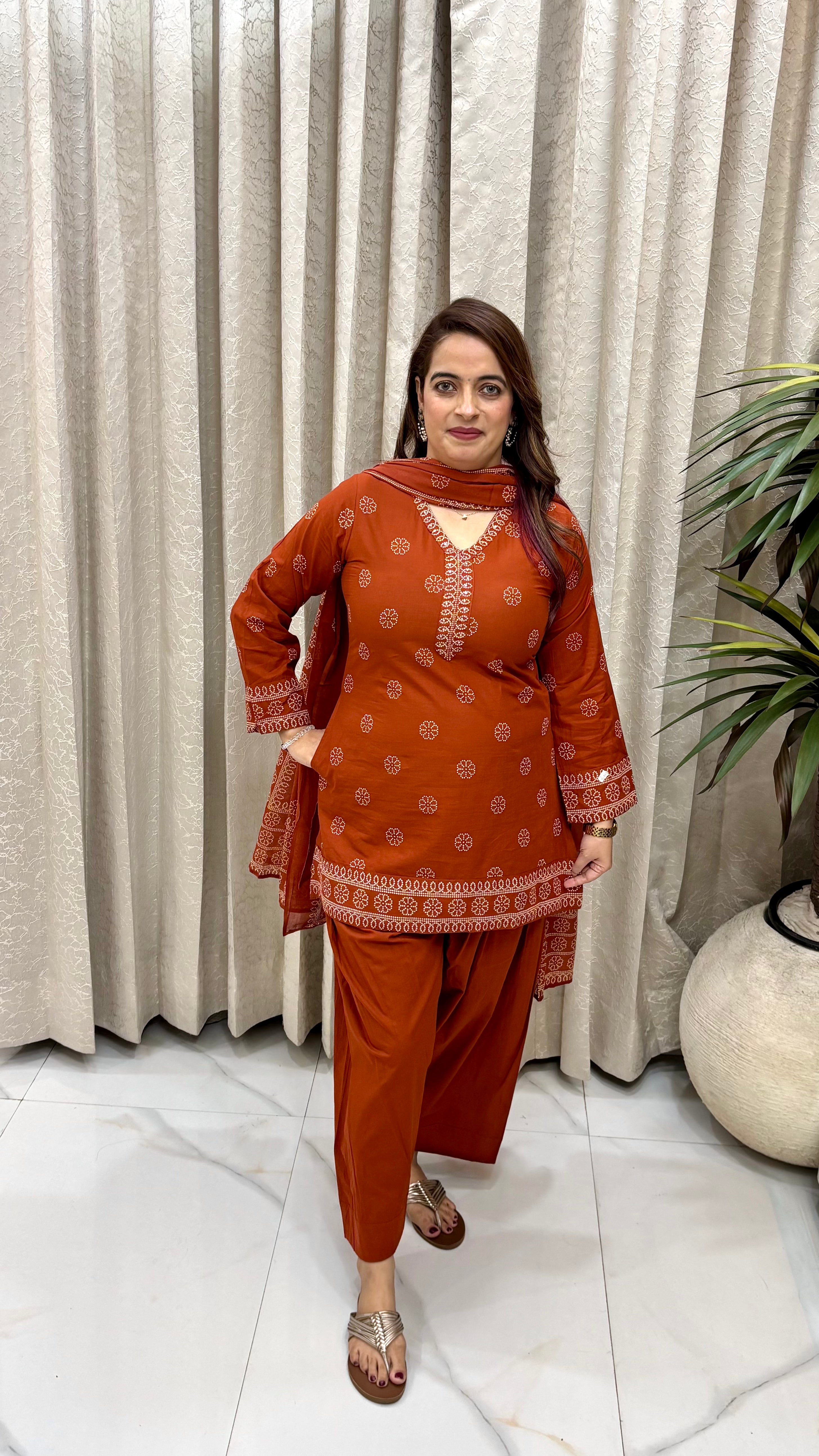 The Viral Bandhani Pure Cotton Farshi Salwar Set