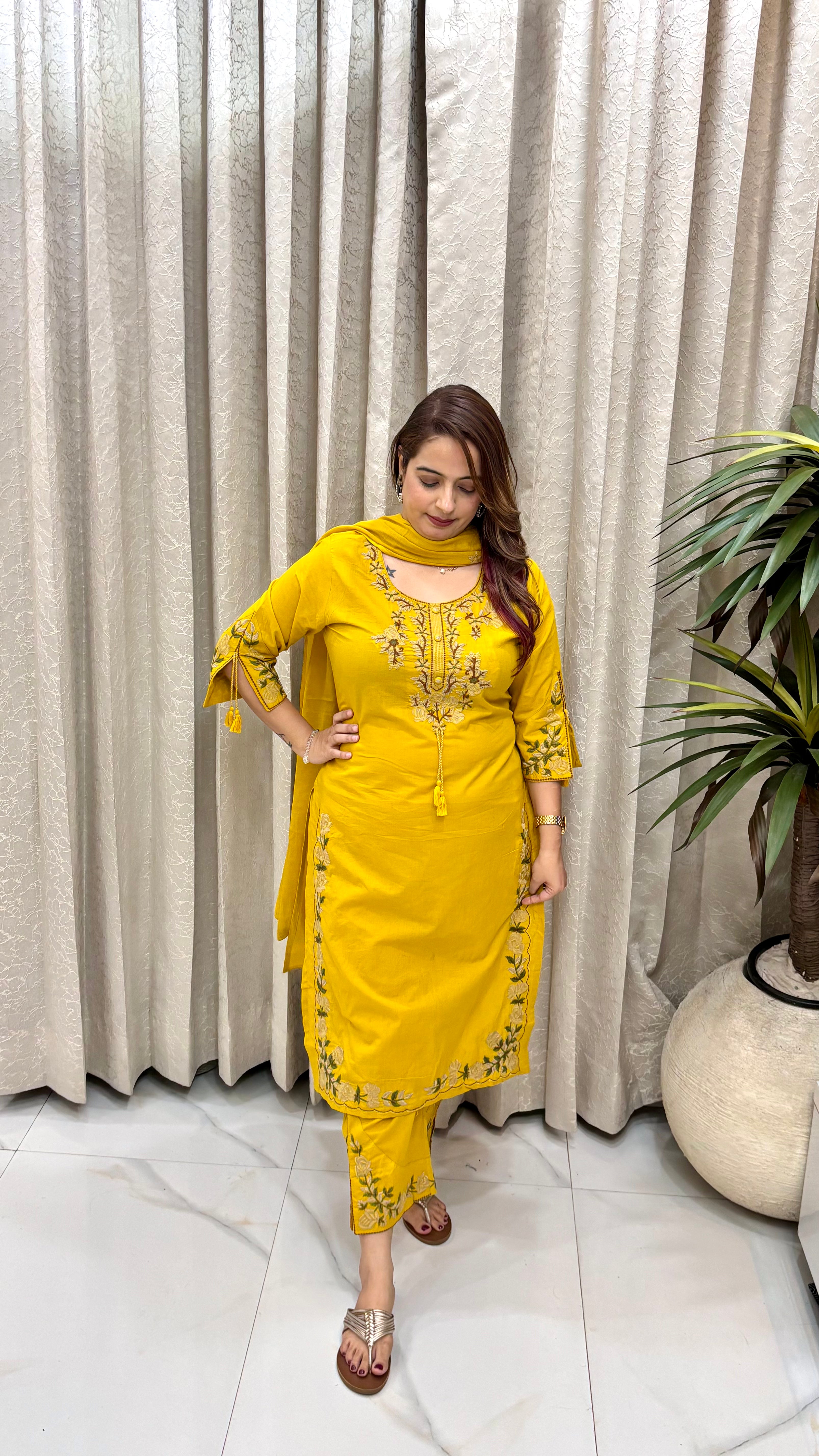 The Pure Cotton All-Over Embroidered Set