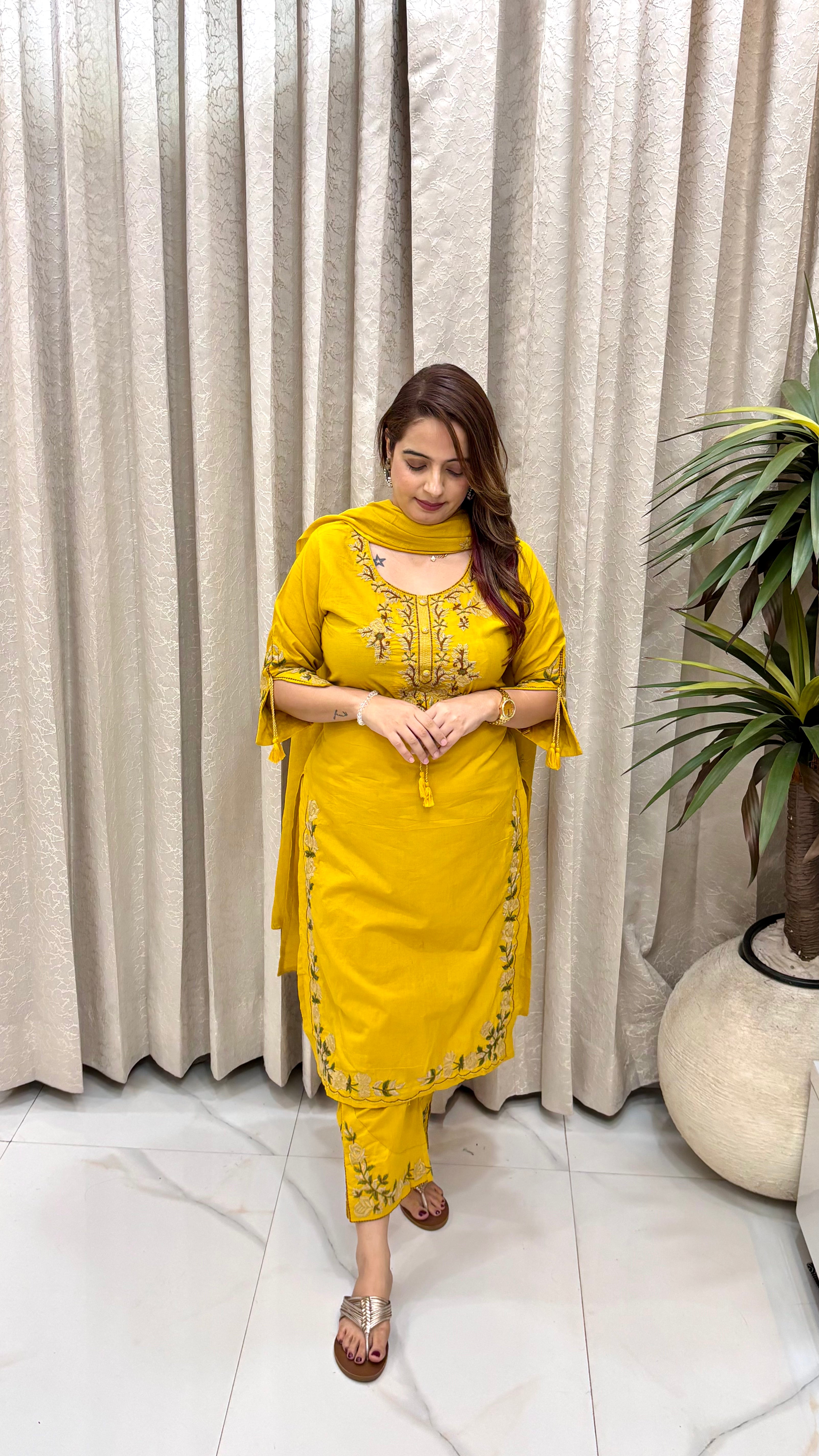 The Pure Cotton All-Over Embroidered Set