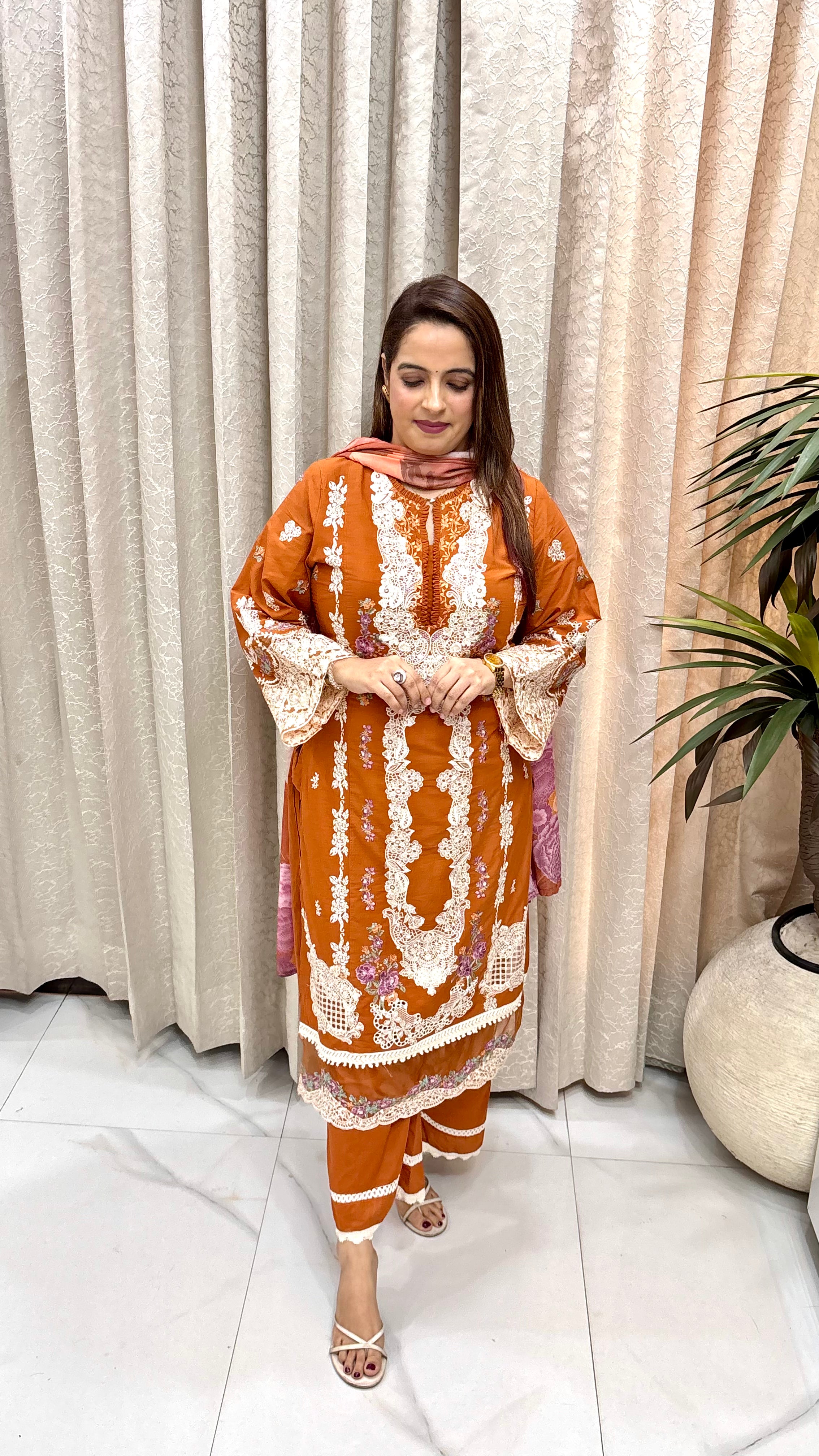The Premium Cotton Pakistani Style Embroidered Suit