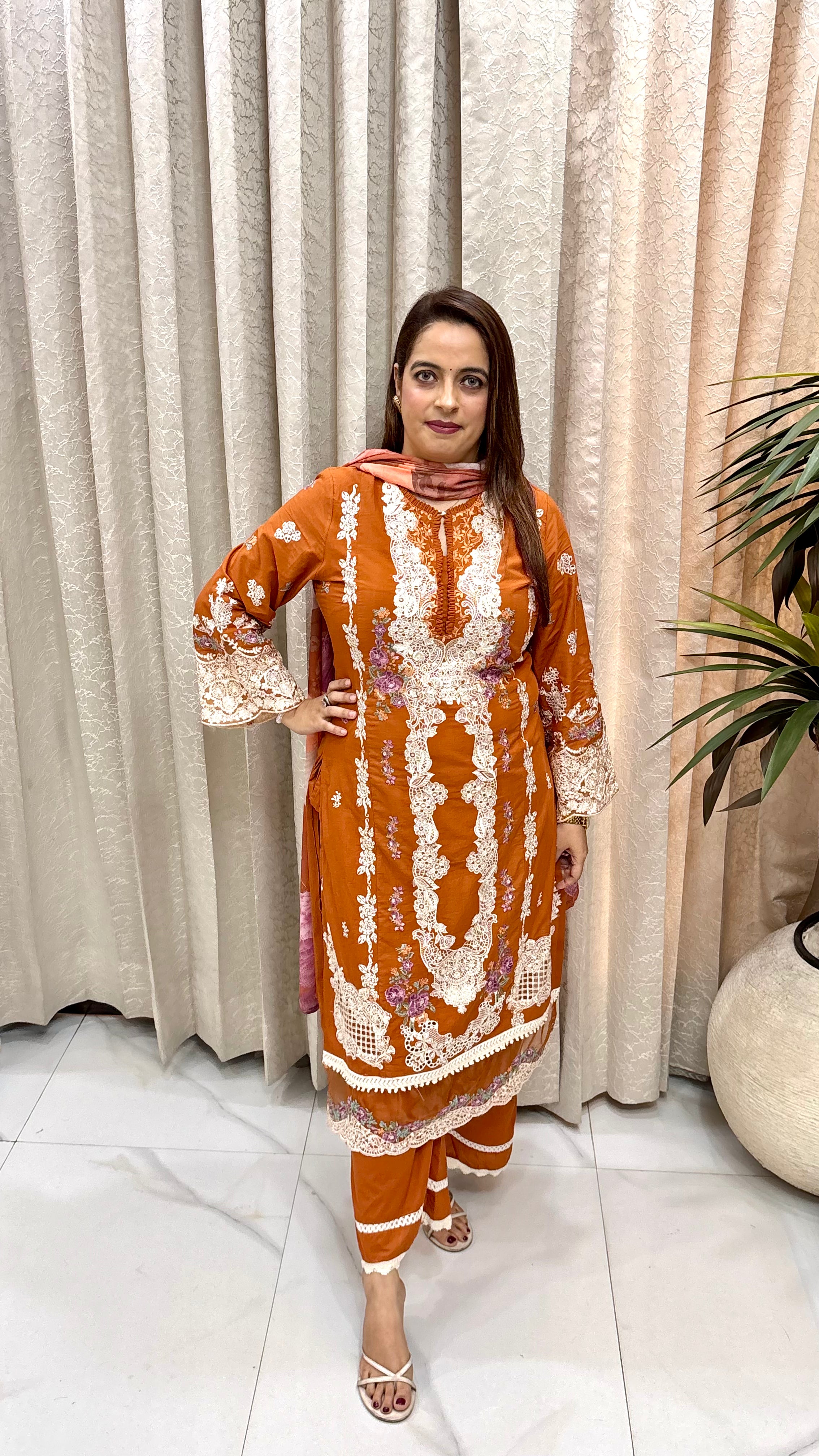 The Premium Cotton Pakistani Style Embroidered Suit