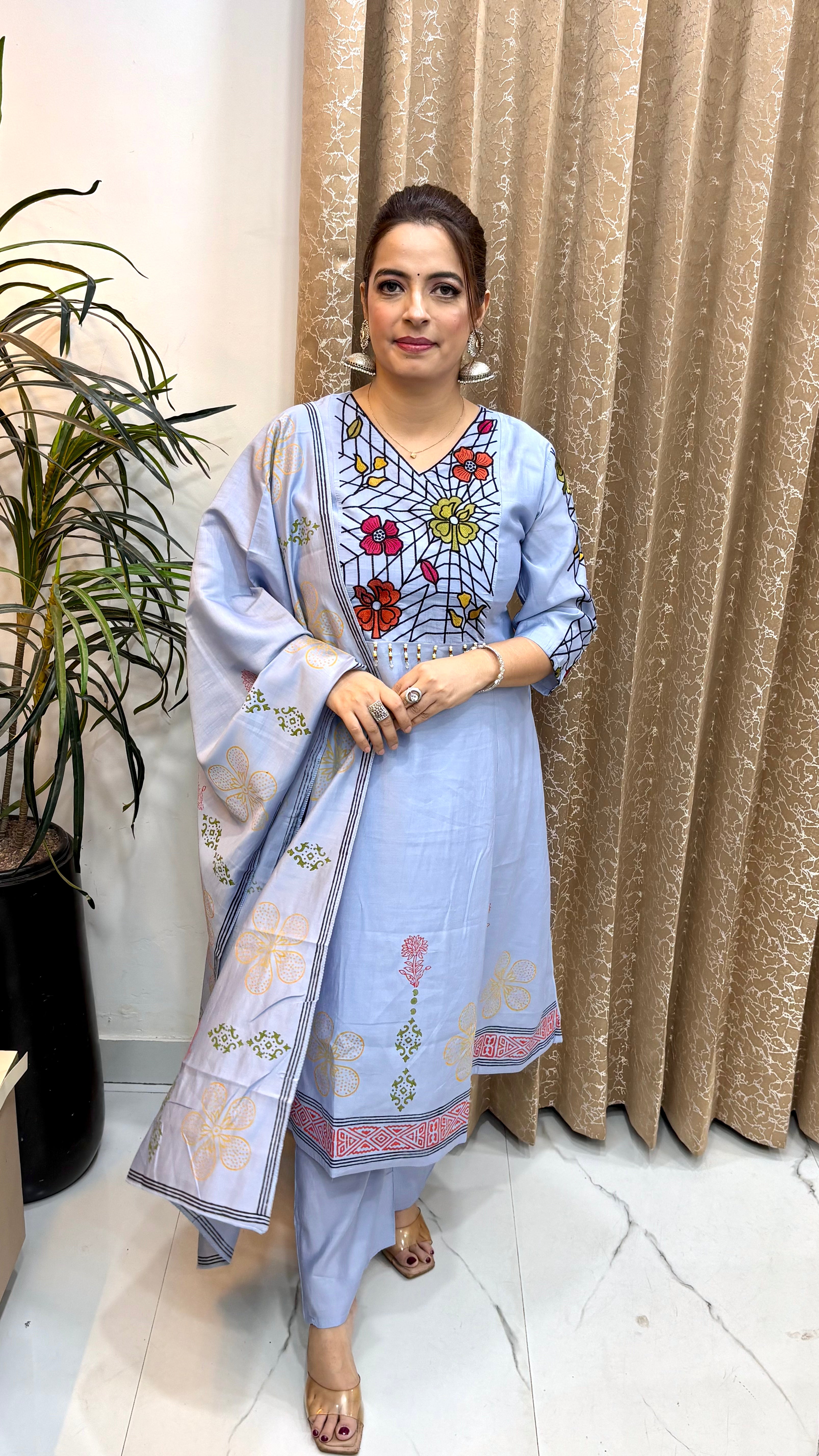 Premium Mul Chanderi A-Line Anarkali Suit ✨