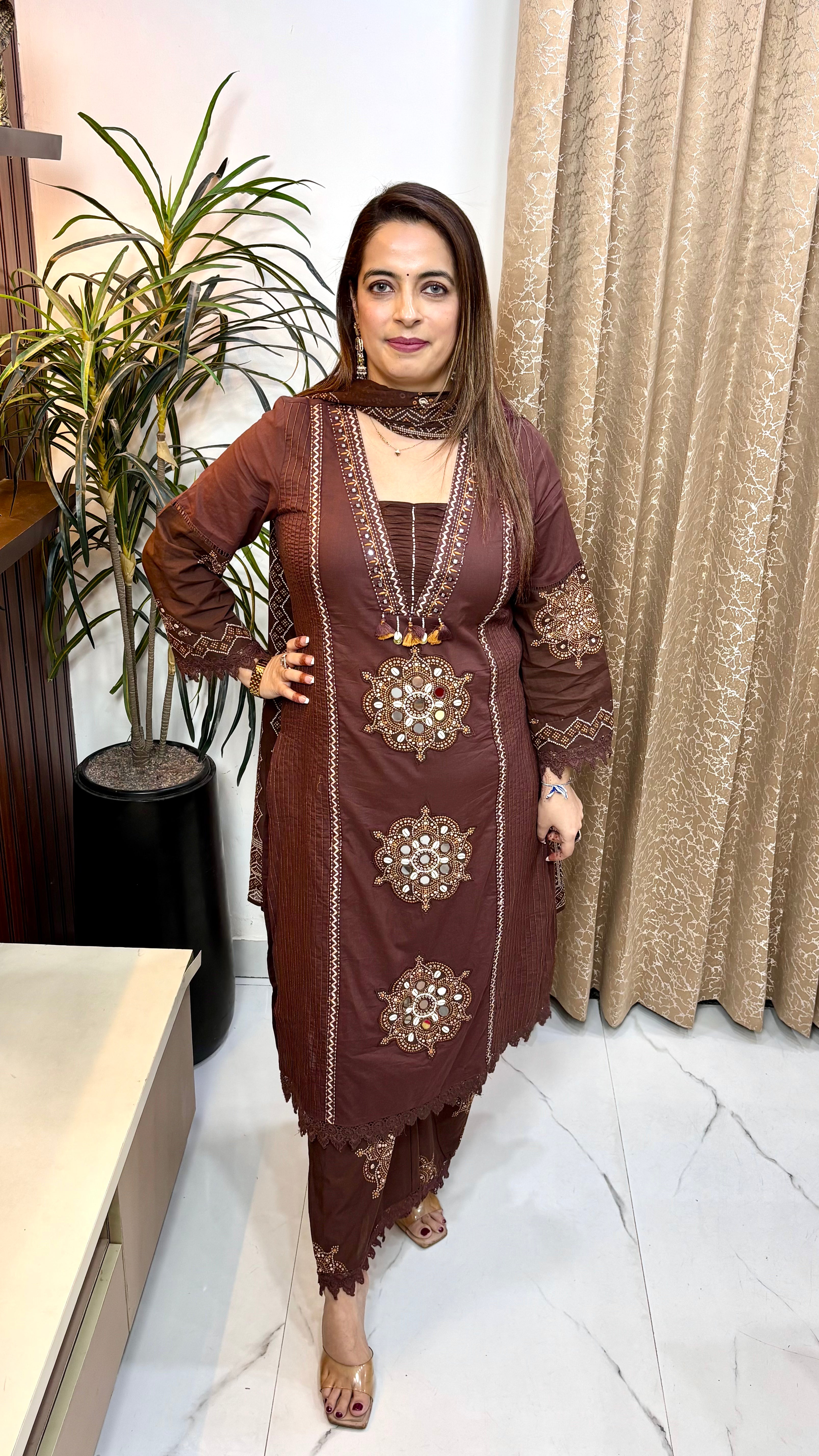 Pure Cotton Suit with Bandhani Print