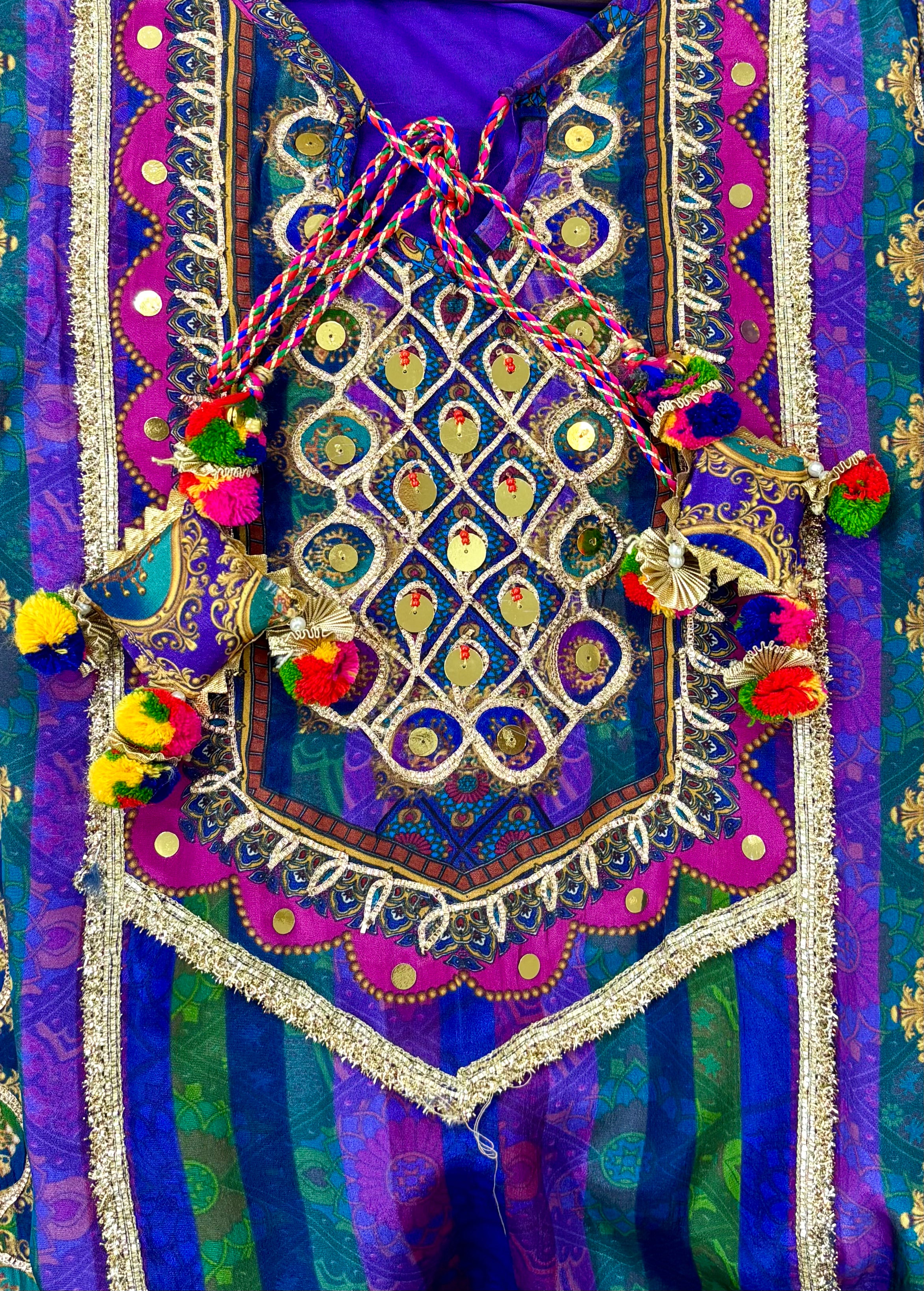 Pure Russian Crepe Pakistani Style Suit with Farshi Salwar & Free Designer Handbag