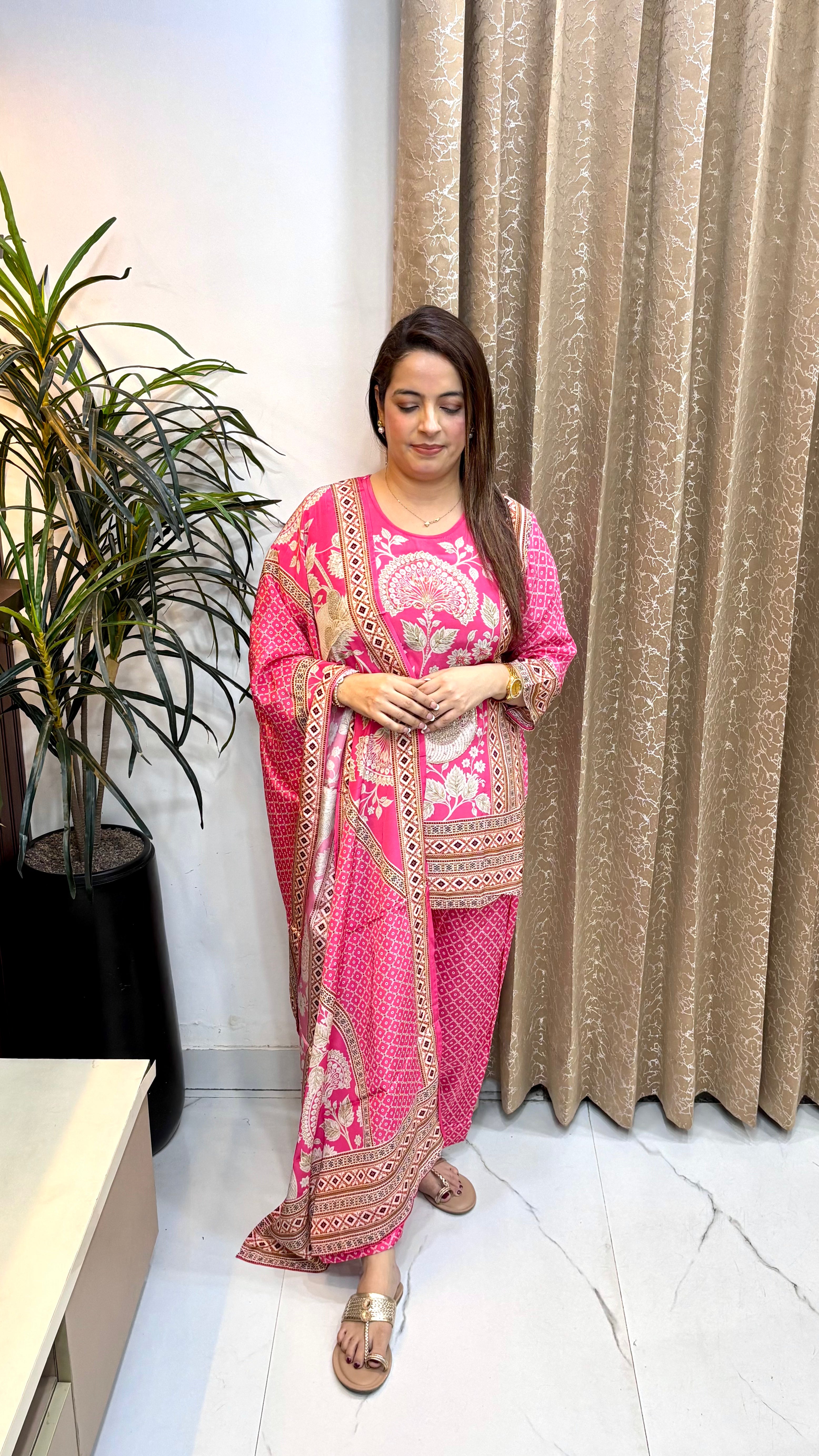 Natural Crepe Suit with Viral Farshi Salwar & Digital Prints