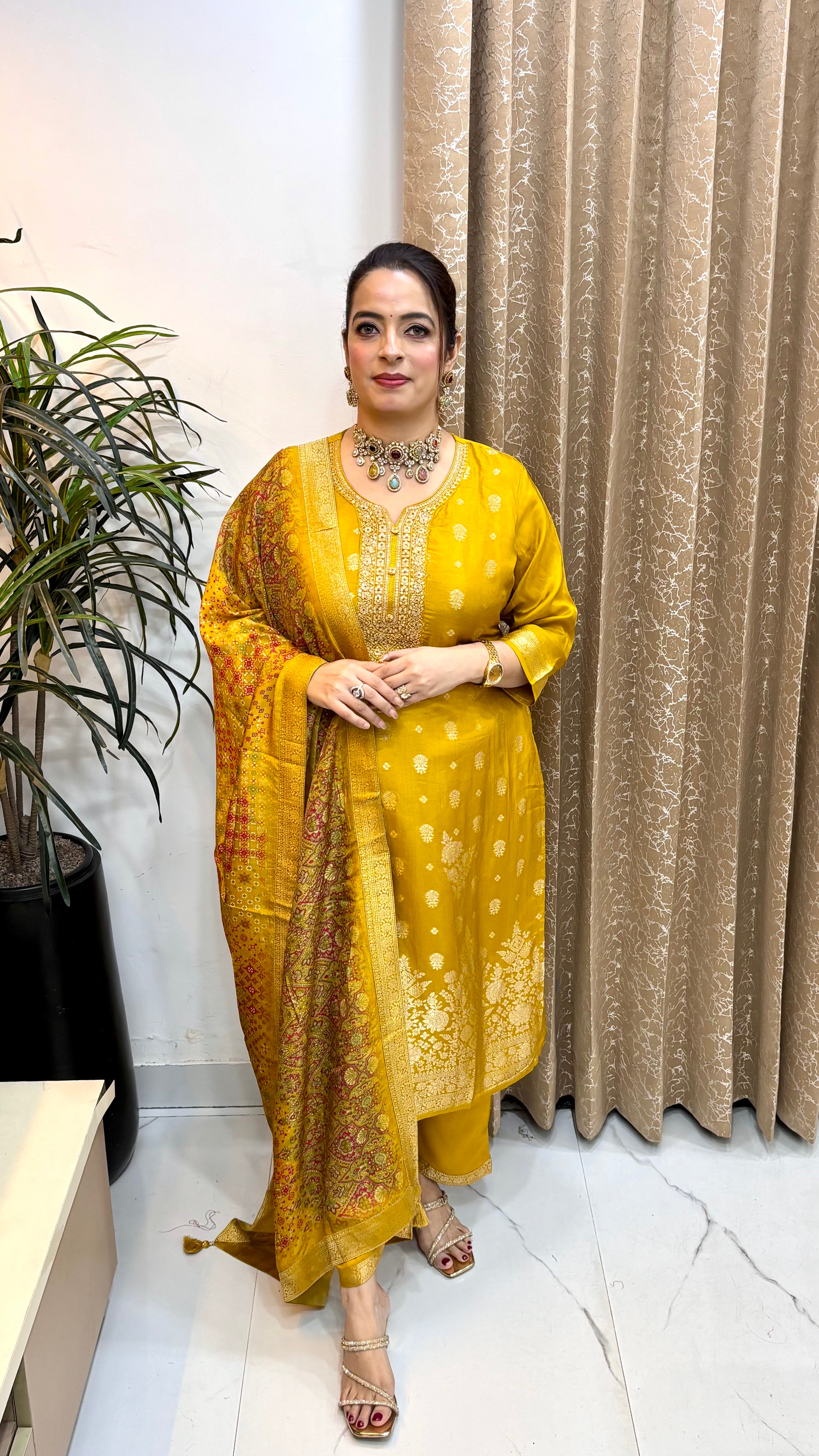 Pure Banarasi Silk Suit with Zari Work & Banarasi Silk Dupatta