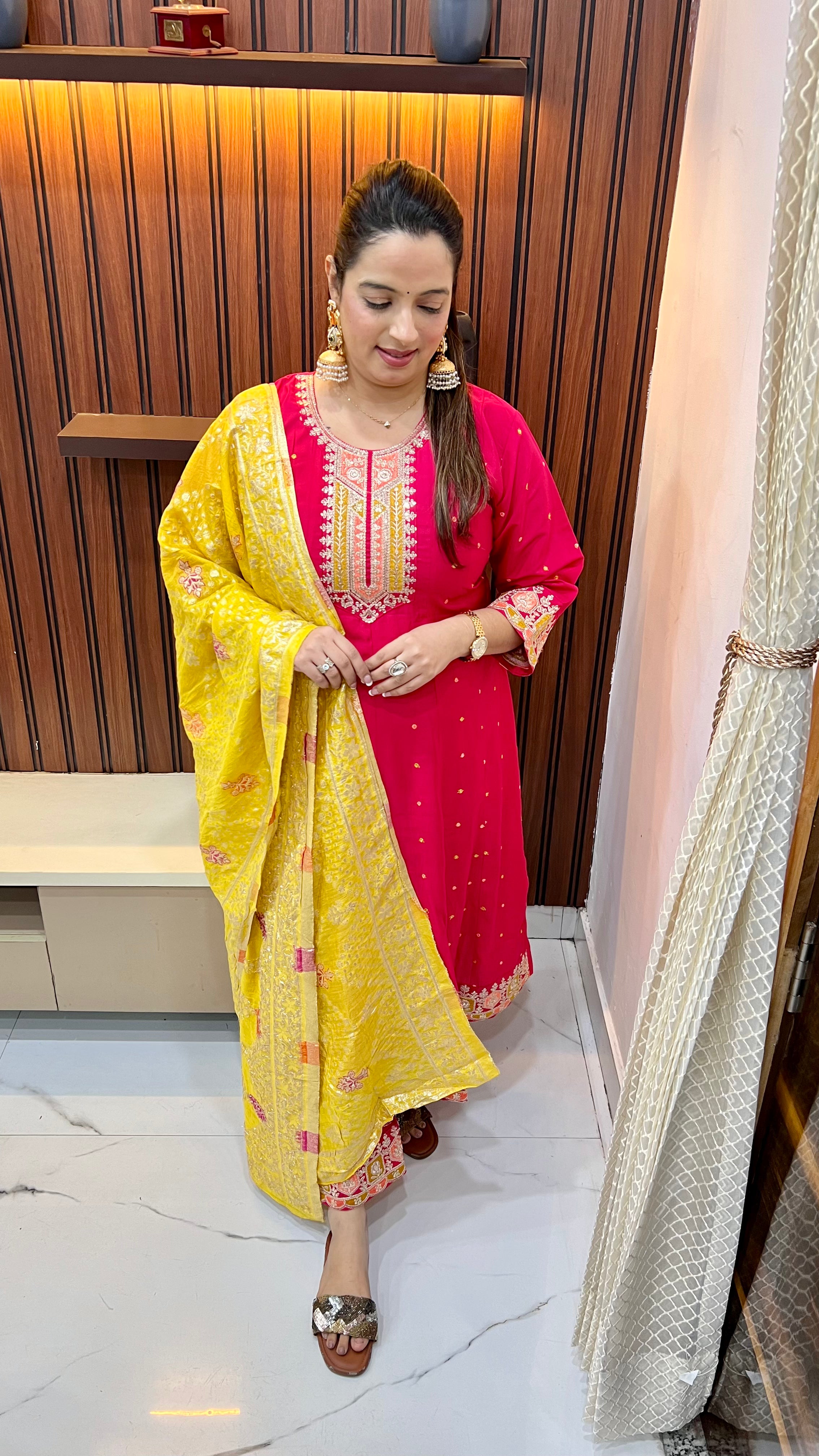 Anarkali Suit — Banarasi Dupatta with Embroidered Bottom