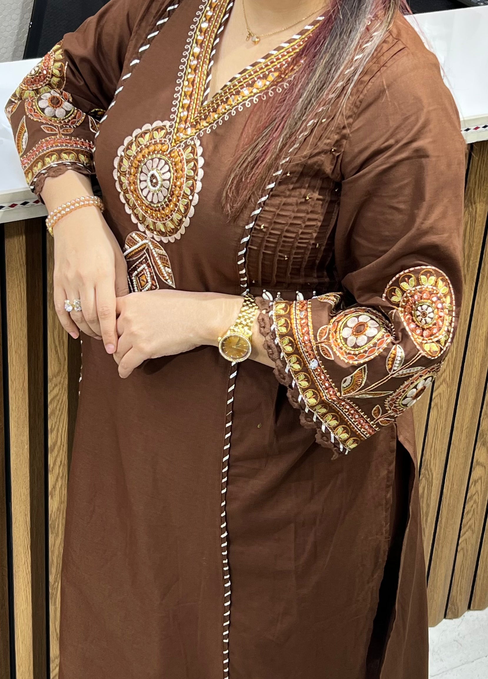 Pure Cotton 3-Piece Suit Set with Pintex Side Panels, Gotta Details & Mulmul Dupatta