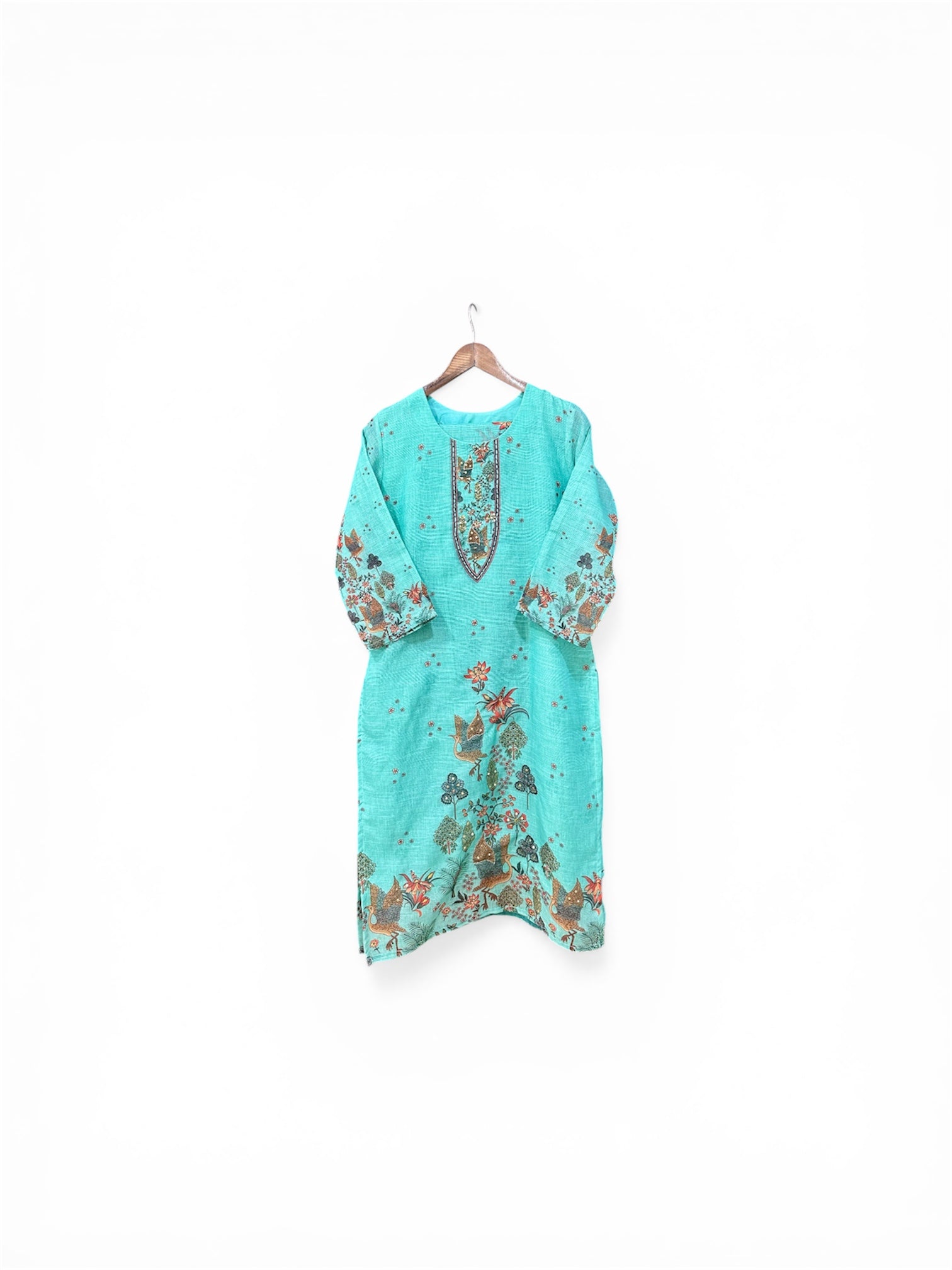 Kota Doria Digital Print Suit with Hand Embroidery ✨
