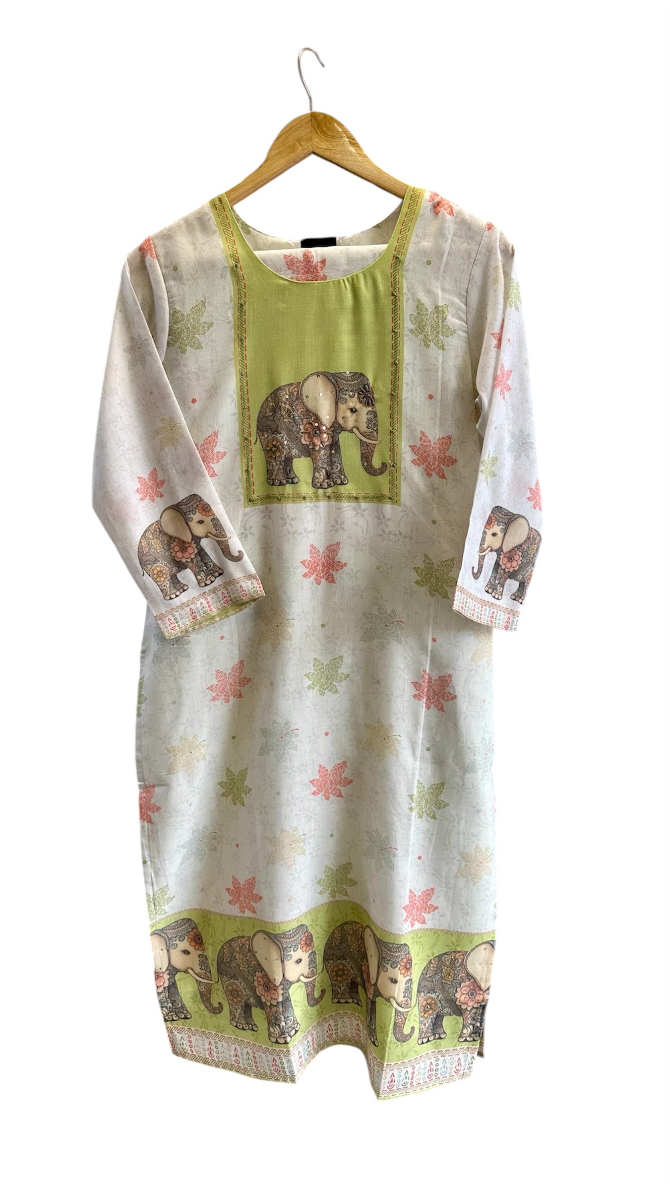Pure Cotton Suit with Elephant Print Work ✨