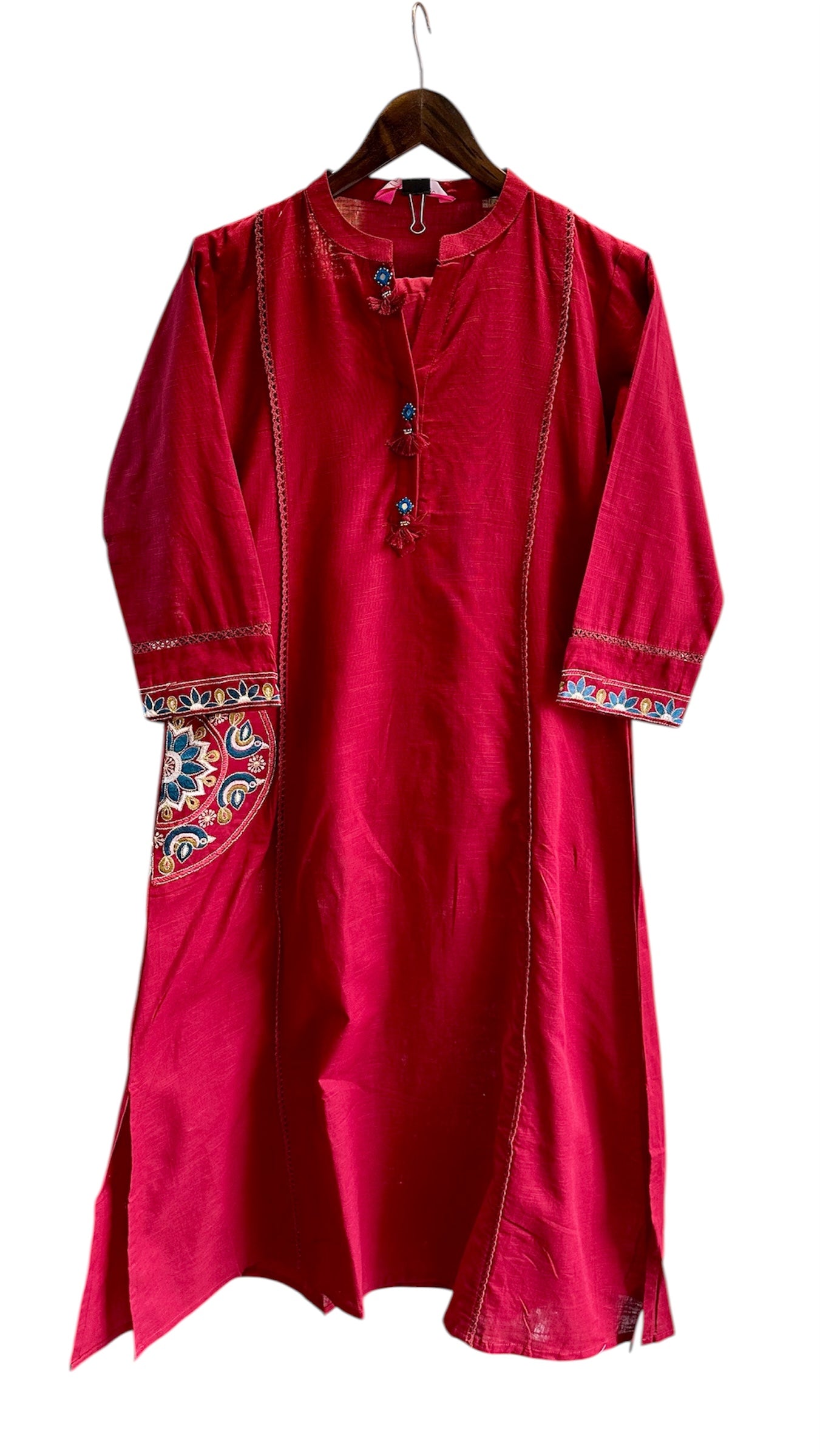 Pure Handloom Cotton Suit with Handmade Tassels ✨