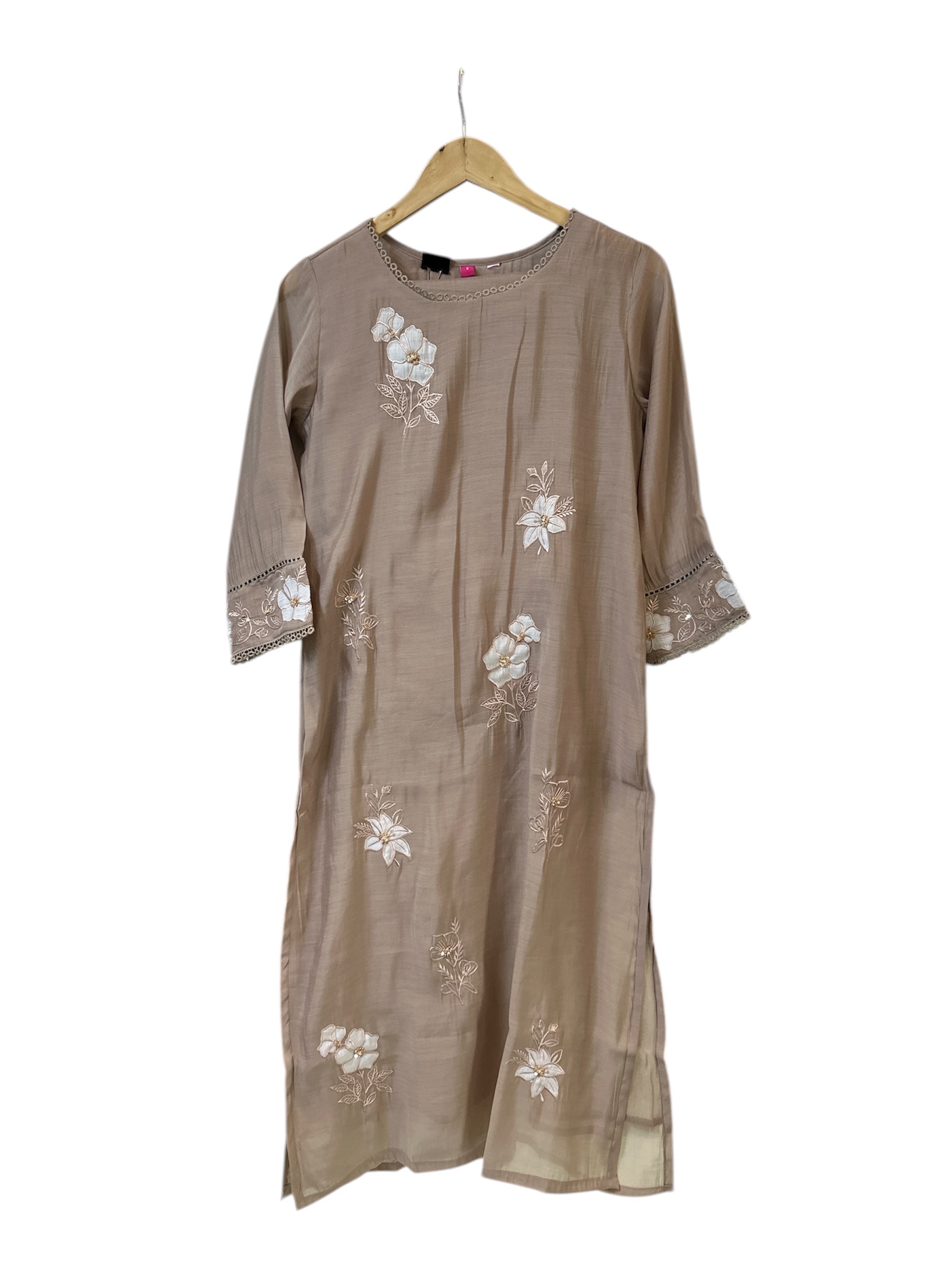 Pure Cotton Suit with Floral Thread Embroidery & Crochet Lace ✨