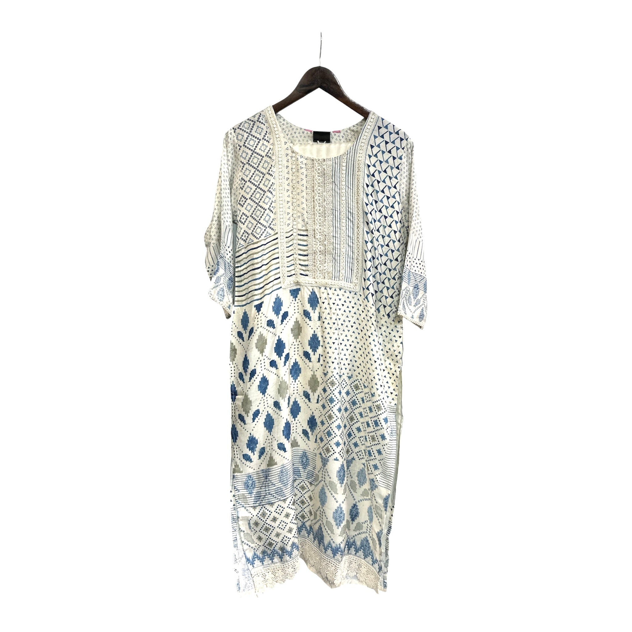 Natural Crepe Suit with Sequence Highlights & Shantoon Bottom