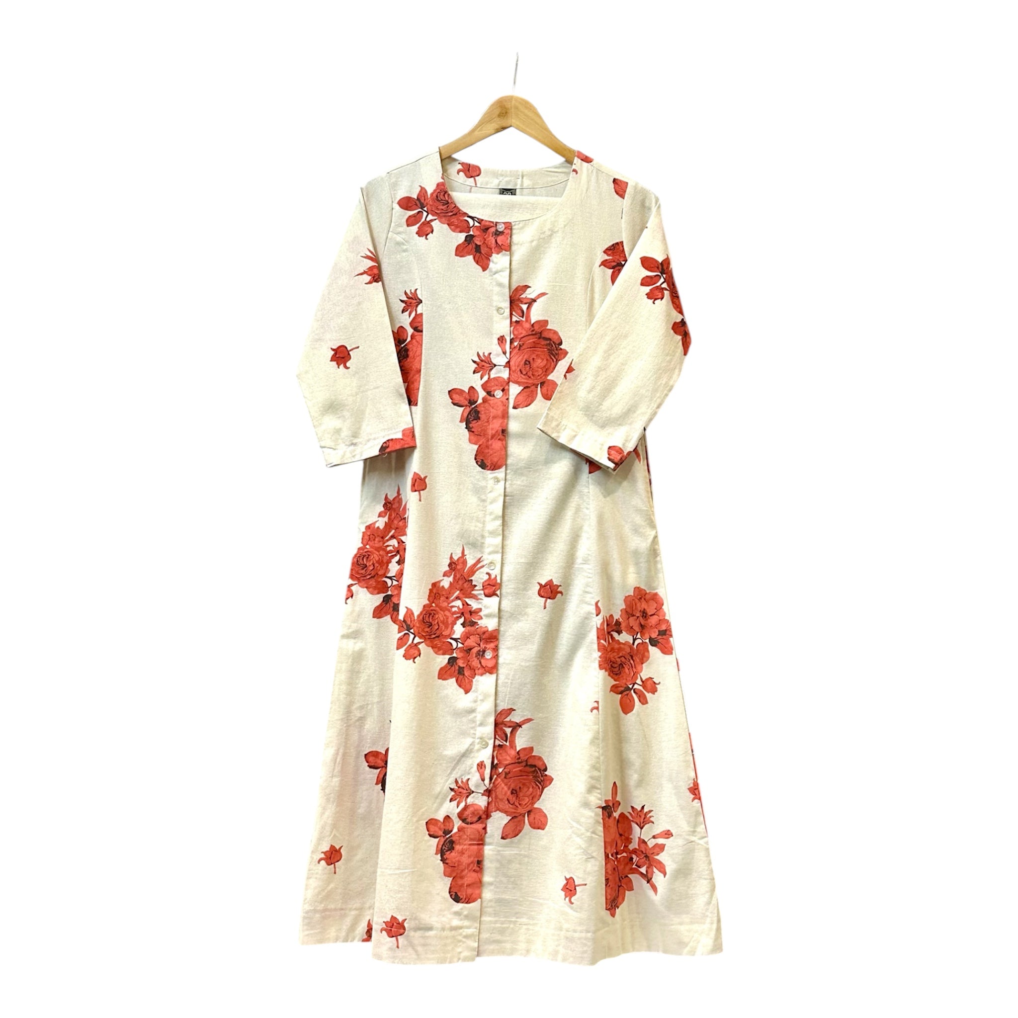 Handloom Cotton Floral Print Co-ord Set with 4-Pocket Utility