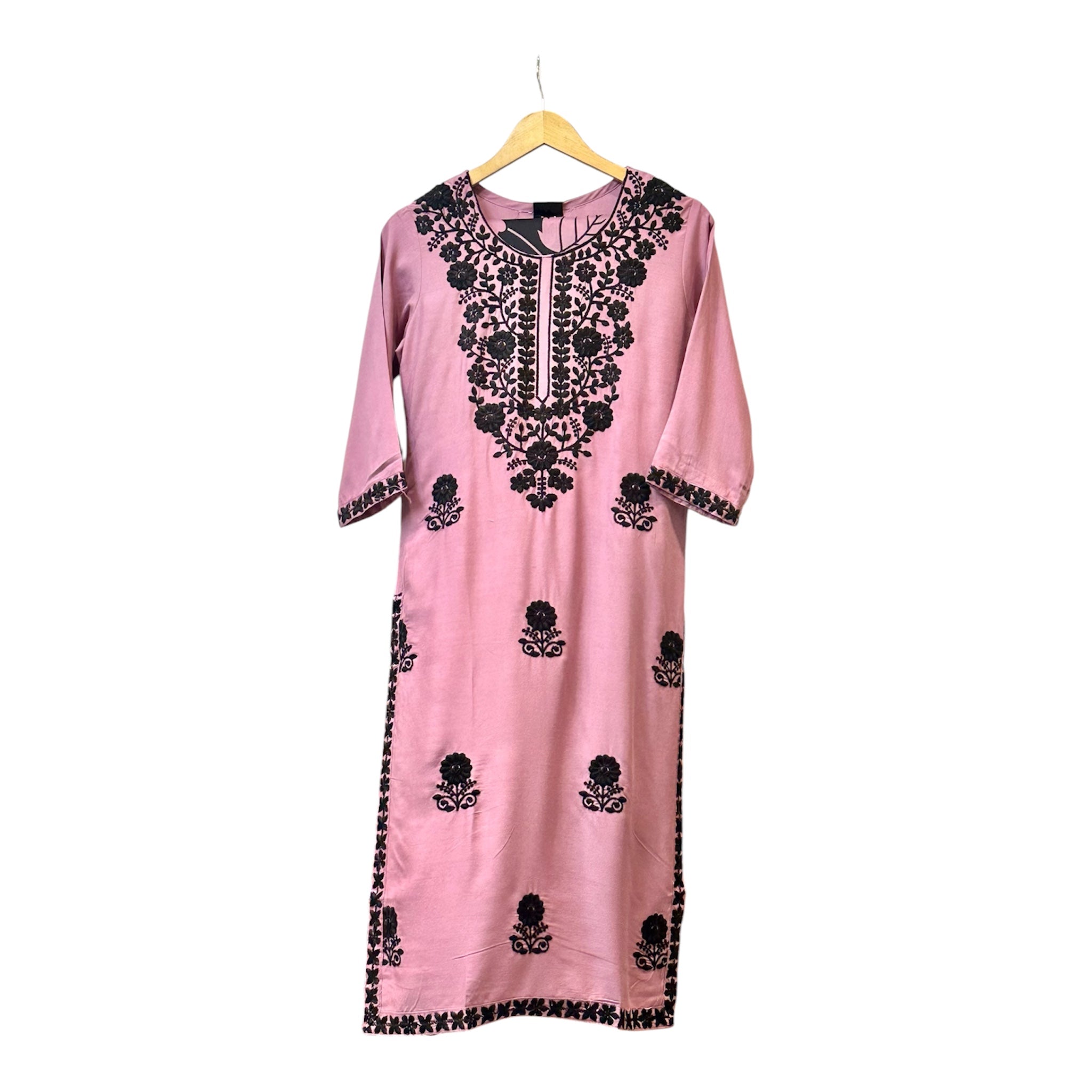 Pure Modal Lucknowi Suit with Royal Floral Thread Embroidery