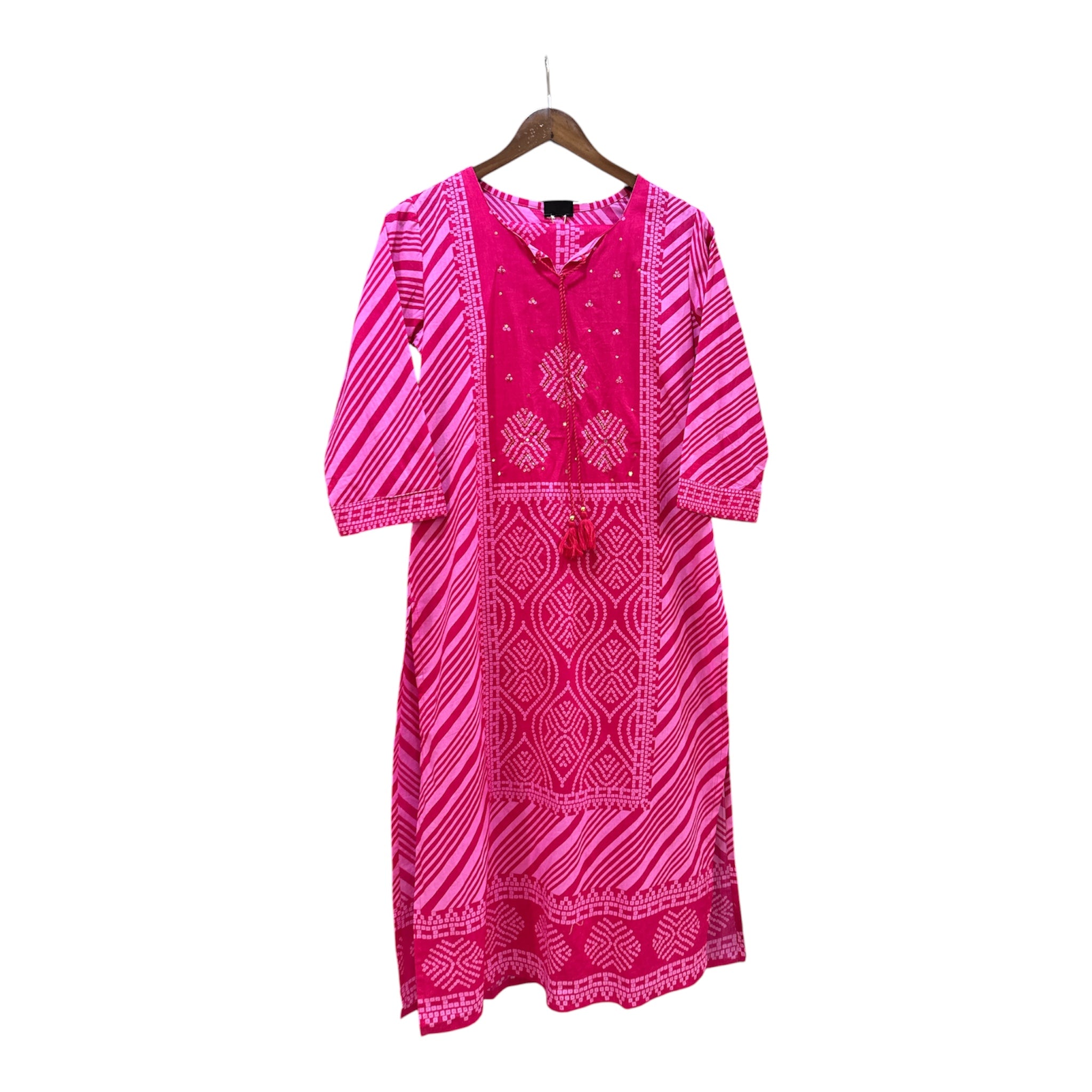 Premium Cotton Leheriya & Bandhani Suit with Mulmul Cotton Dupatta
