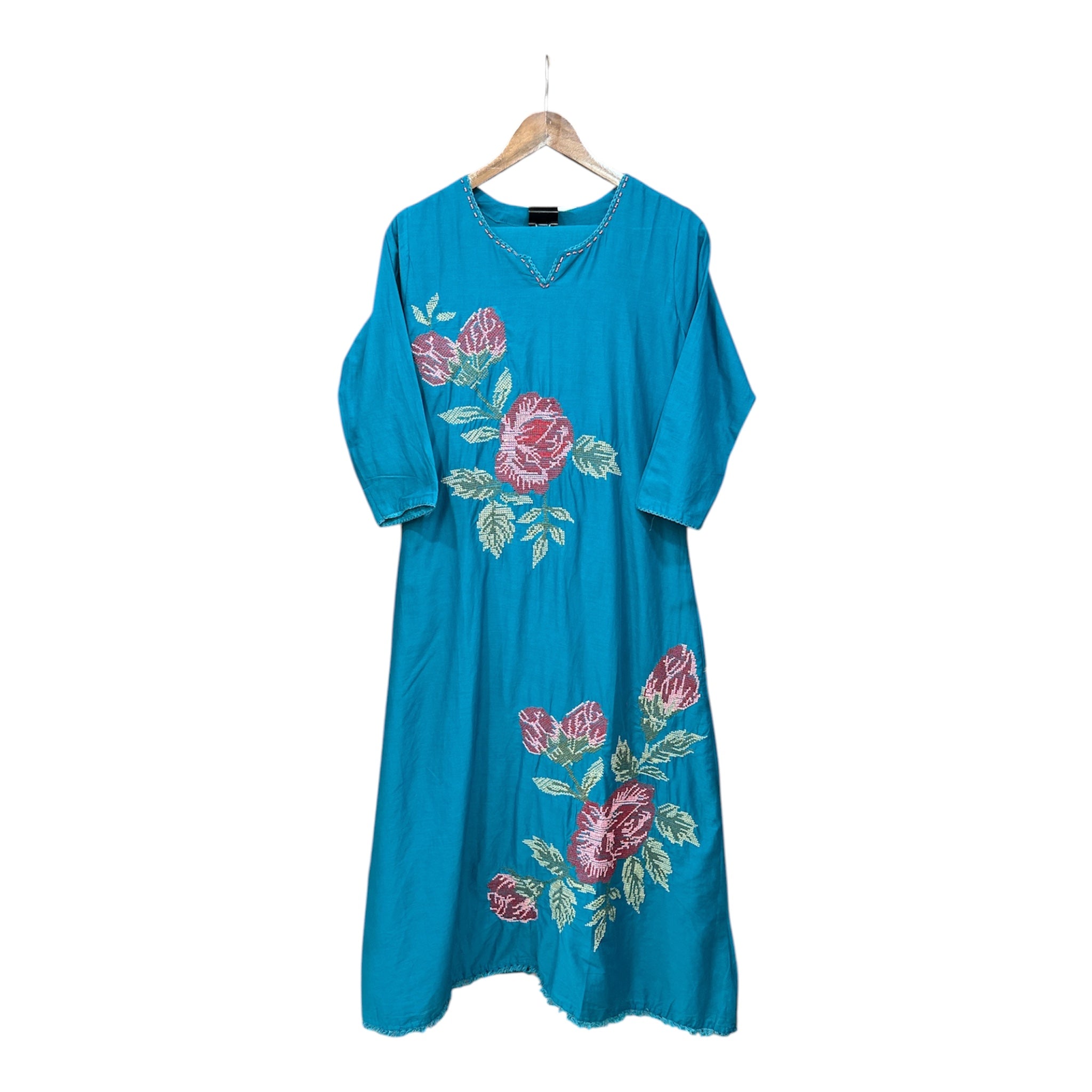 The Pure Mul Cotton Cross-Stitch & Katha Embroidered Suit