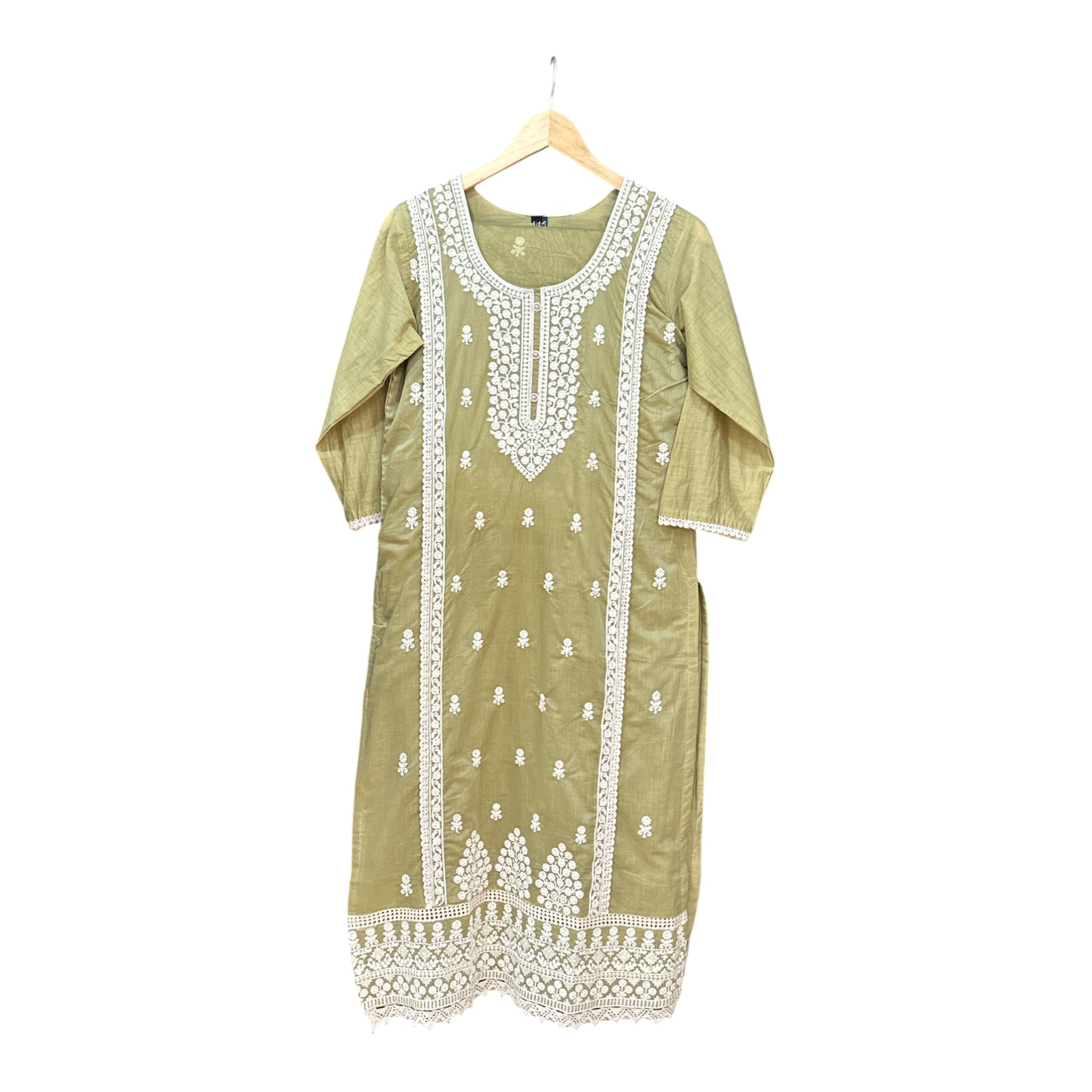 The Mul Chanderi Chikankari Lucknawi Suit Set