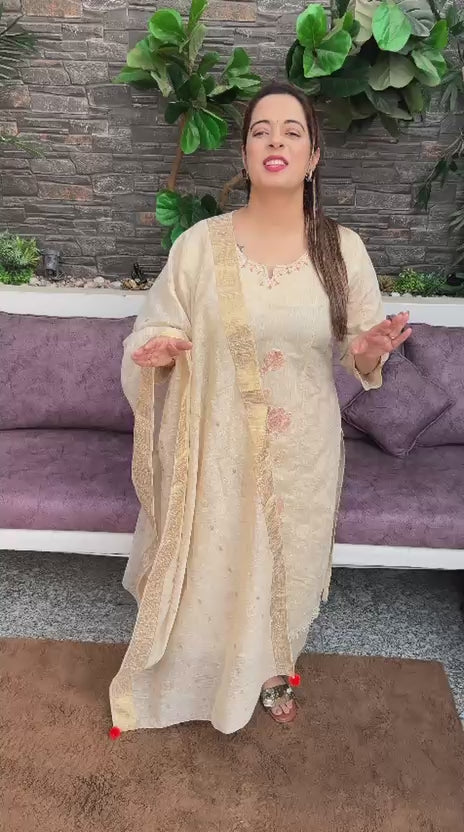 Maheshwari Silk Suit with Cotton Lining & Banarasi Dupatta