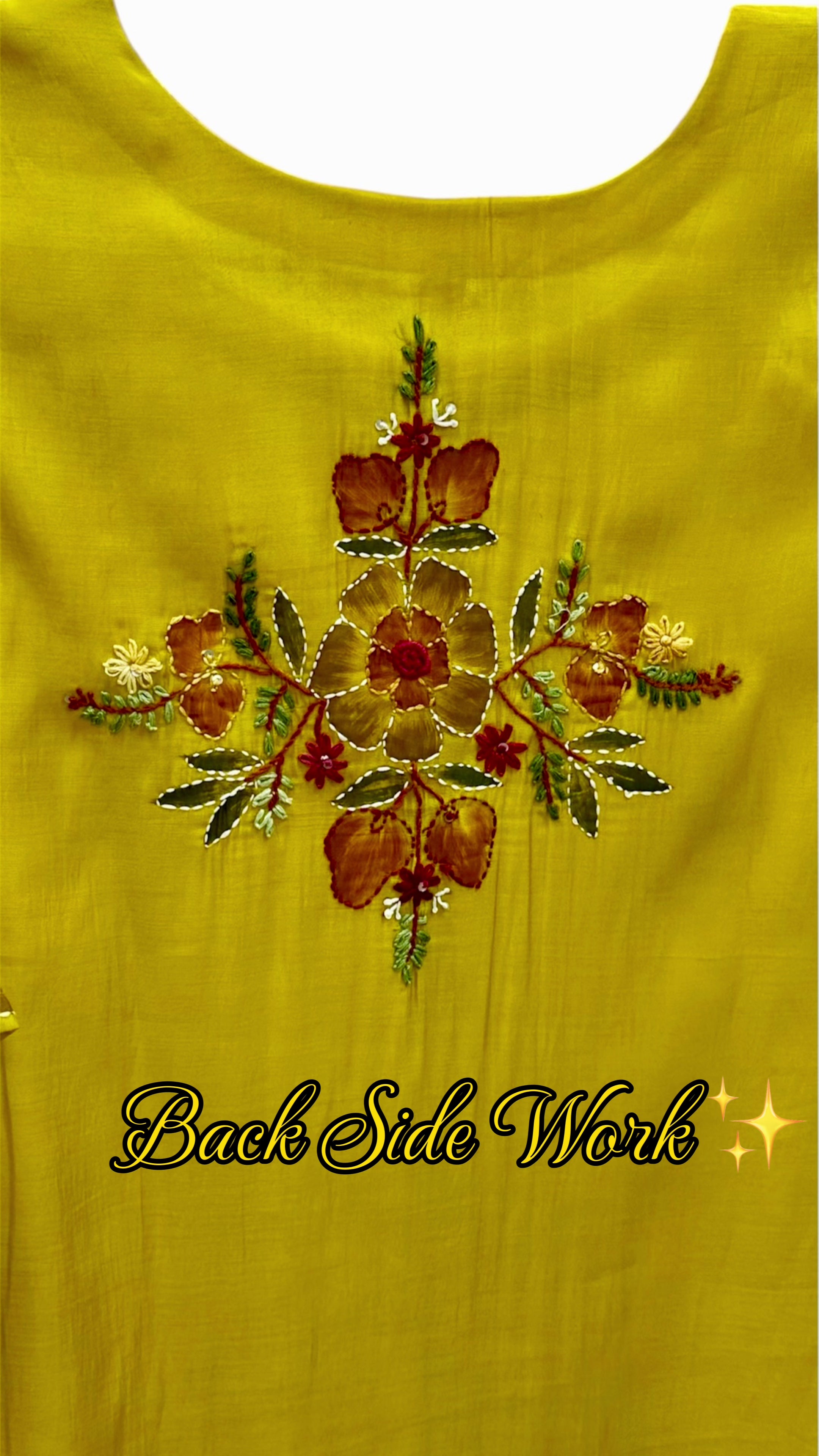 Mul Chanderi Suit with Kolkata Knot Work, Masleen Bottom & Mul Chanderi Dupatta