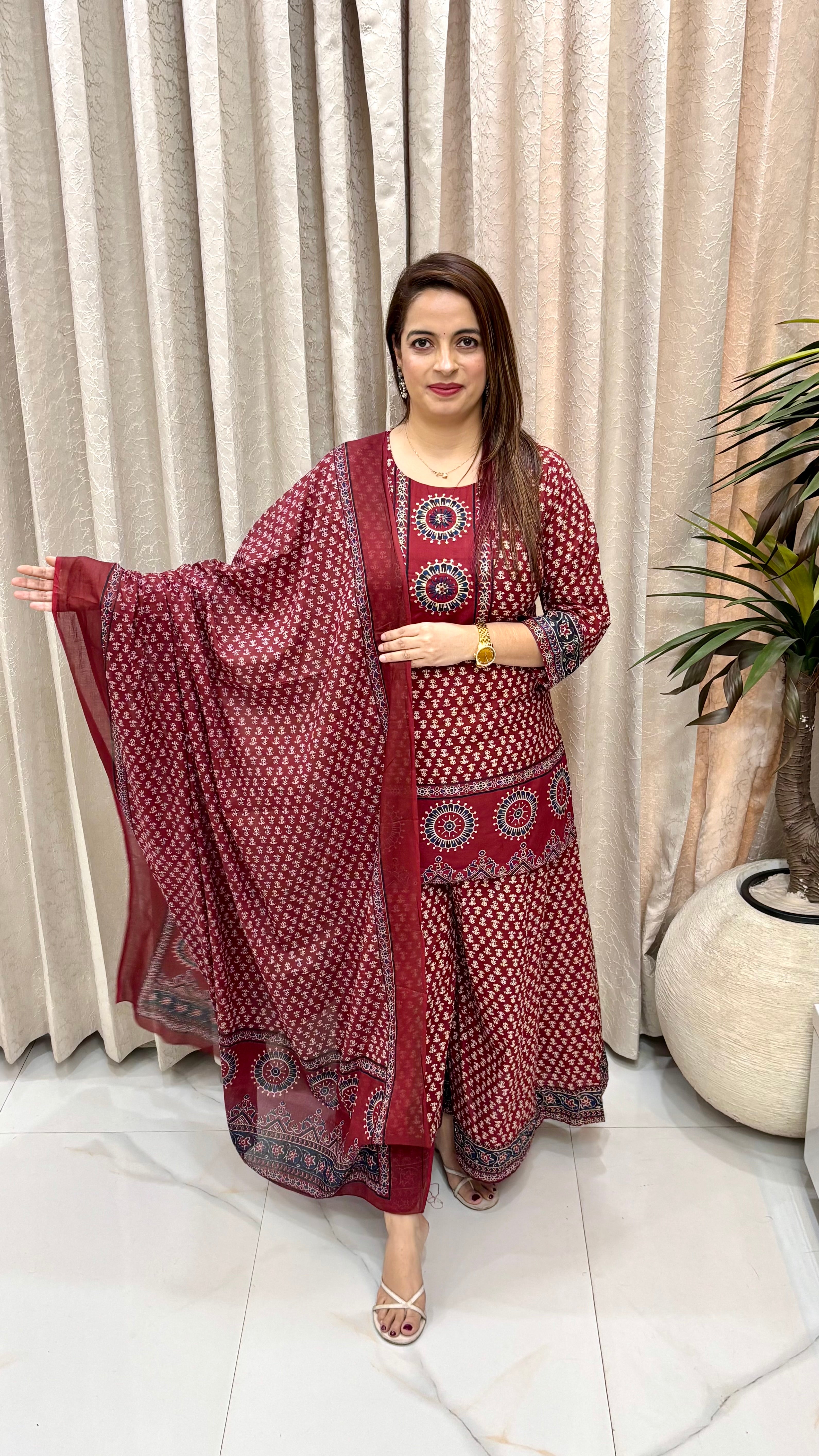 Pure Cotton Kaliyon Wala Suit with Short Kurta