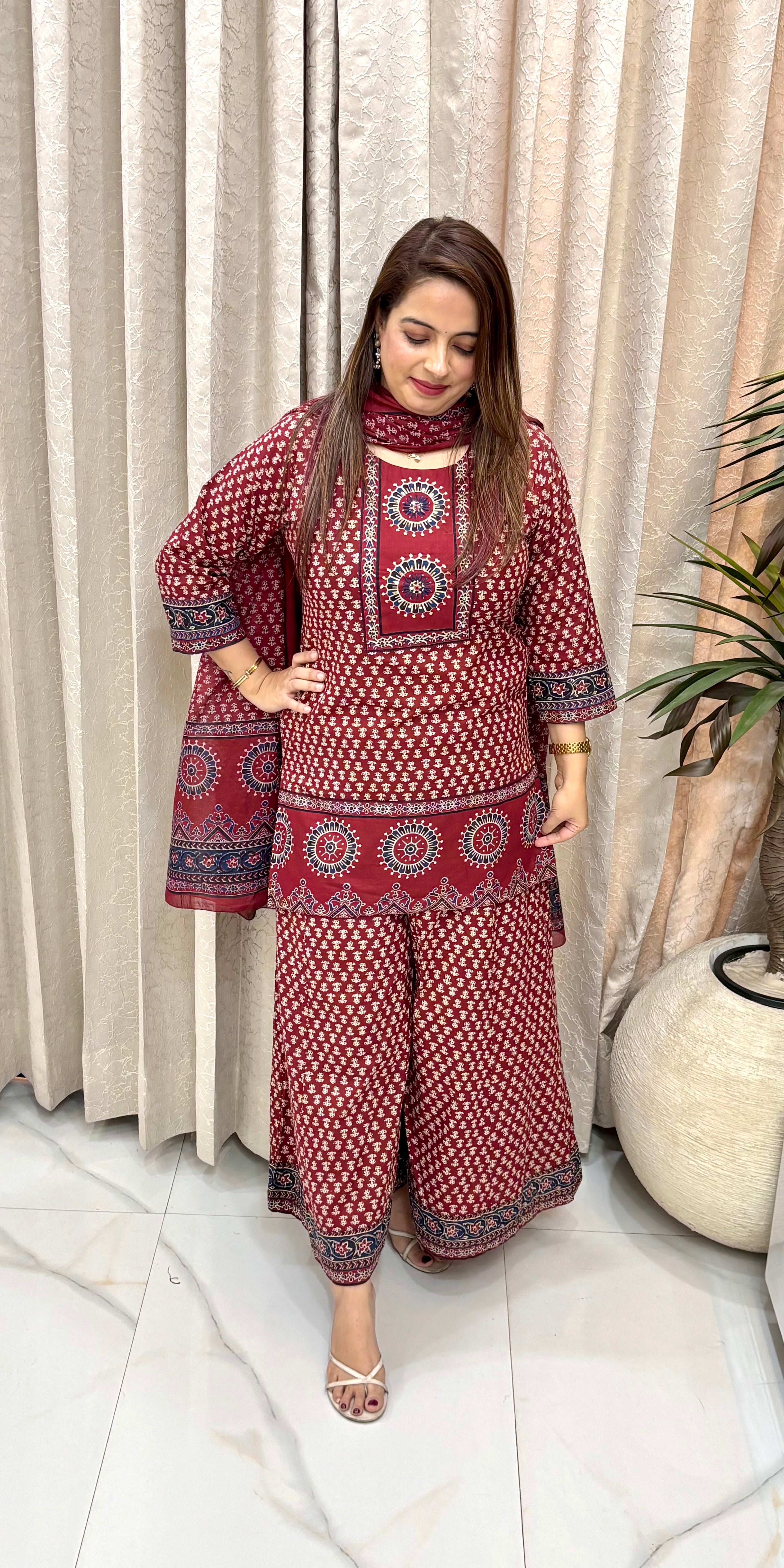 Pure Cotton Kaliyon Wala Suit with Short Kurta