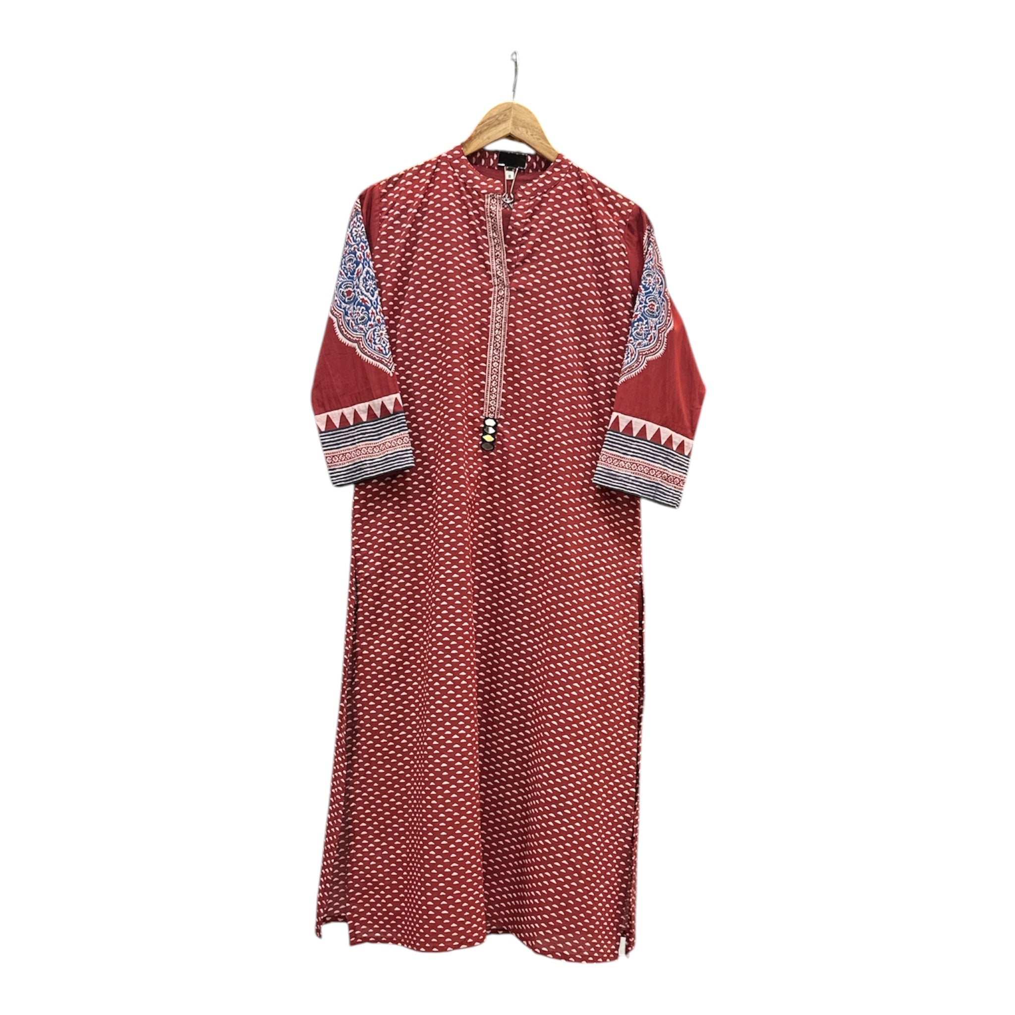Pure Cotton Kalamkari Designer Suit – Handcrafted Mirror Elegance ✨