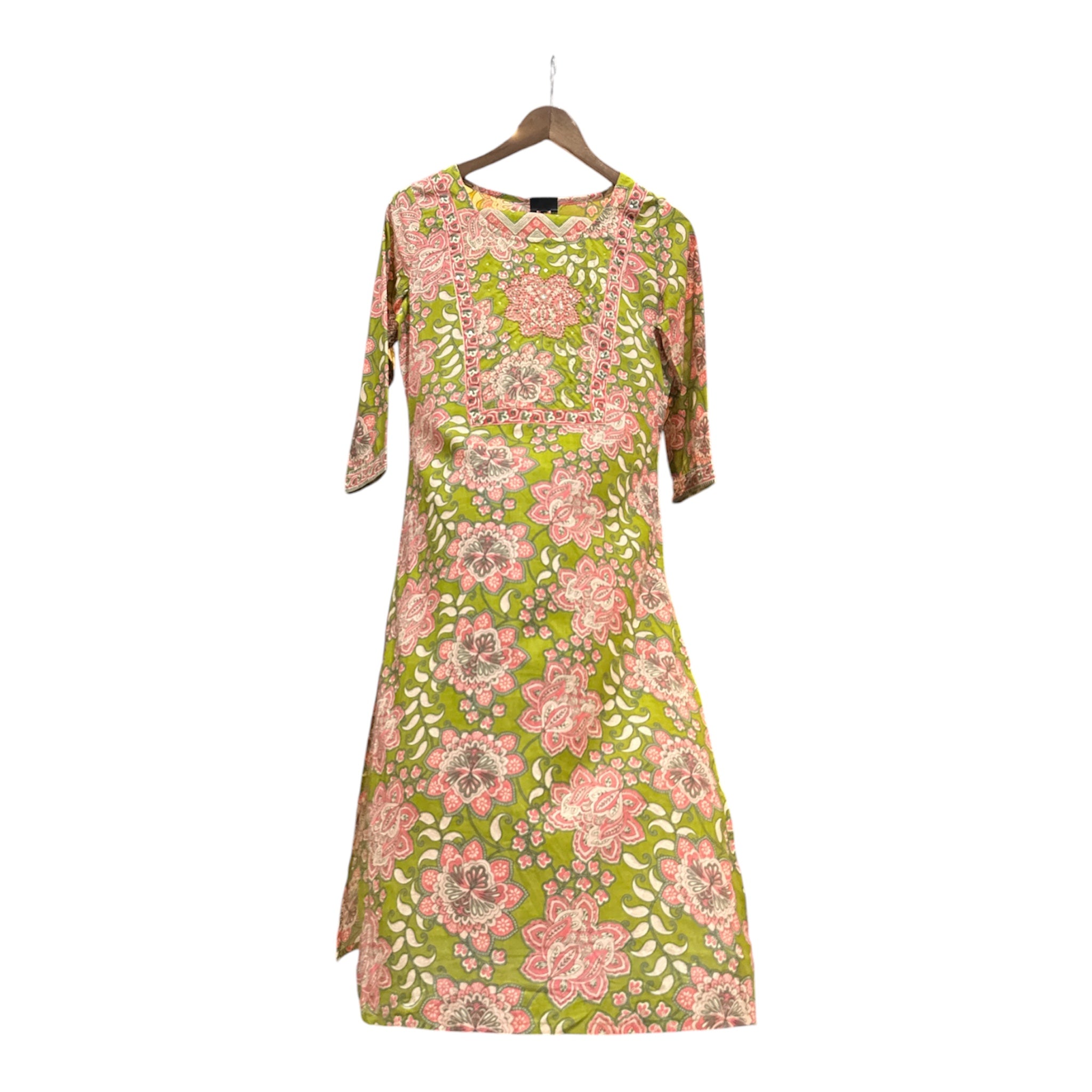 Pure Cotton Kalamkari Elegance – Pearl & Cutdana Embroidered Suit Set ✨
