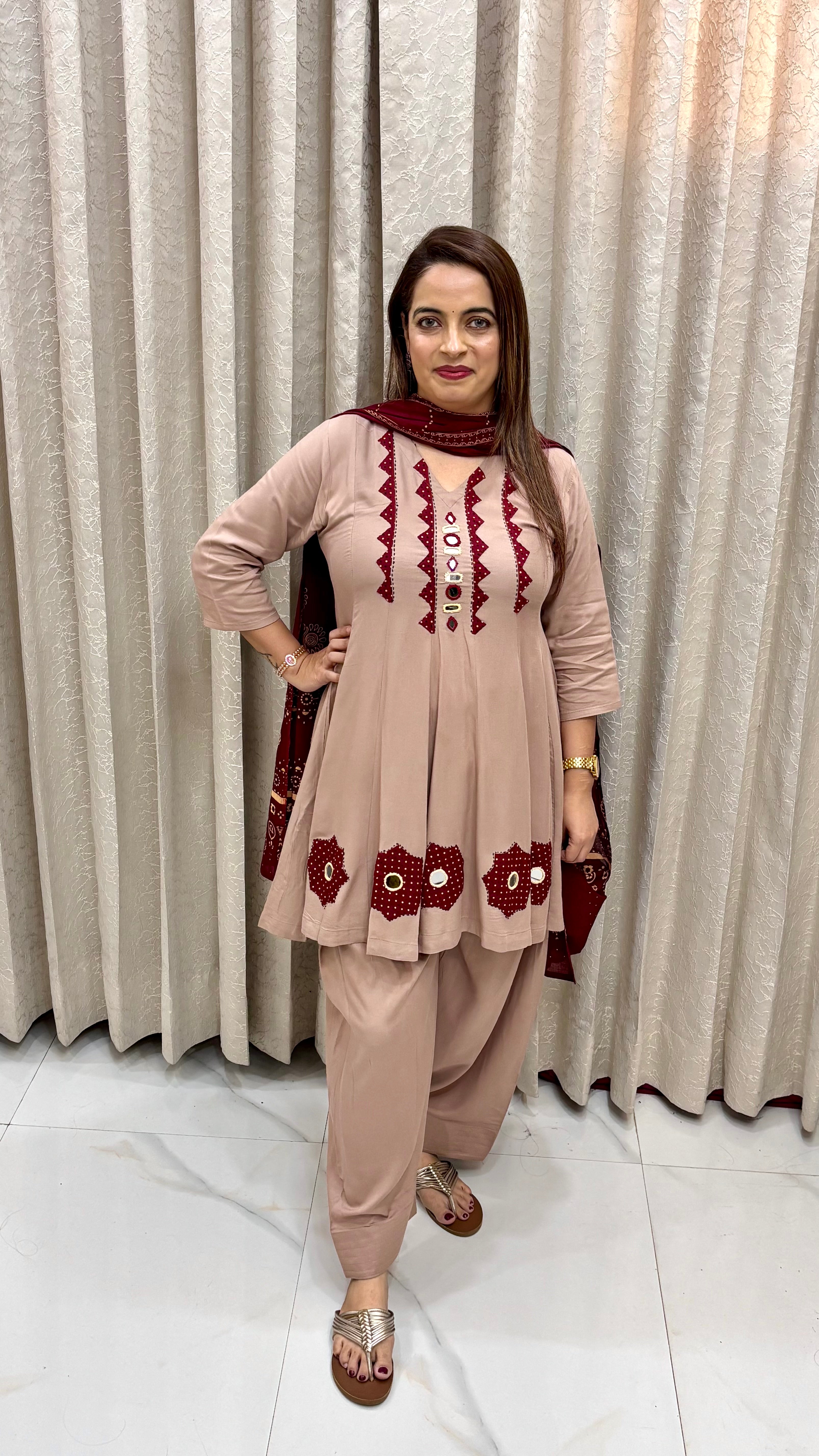 Pure Modal Short Anarkali Suit with Farshi Salwar