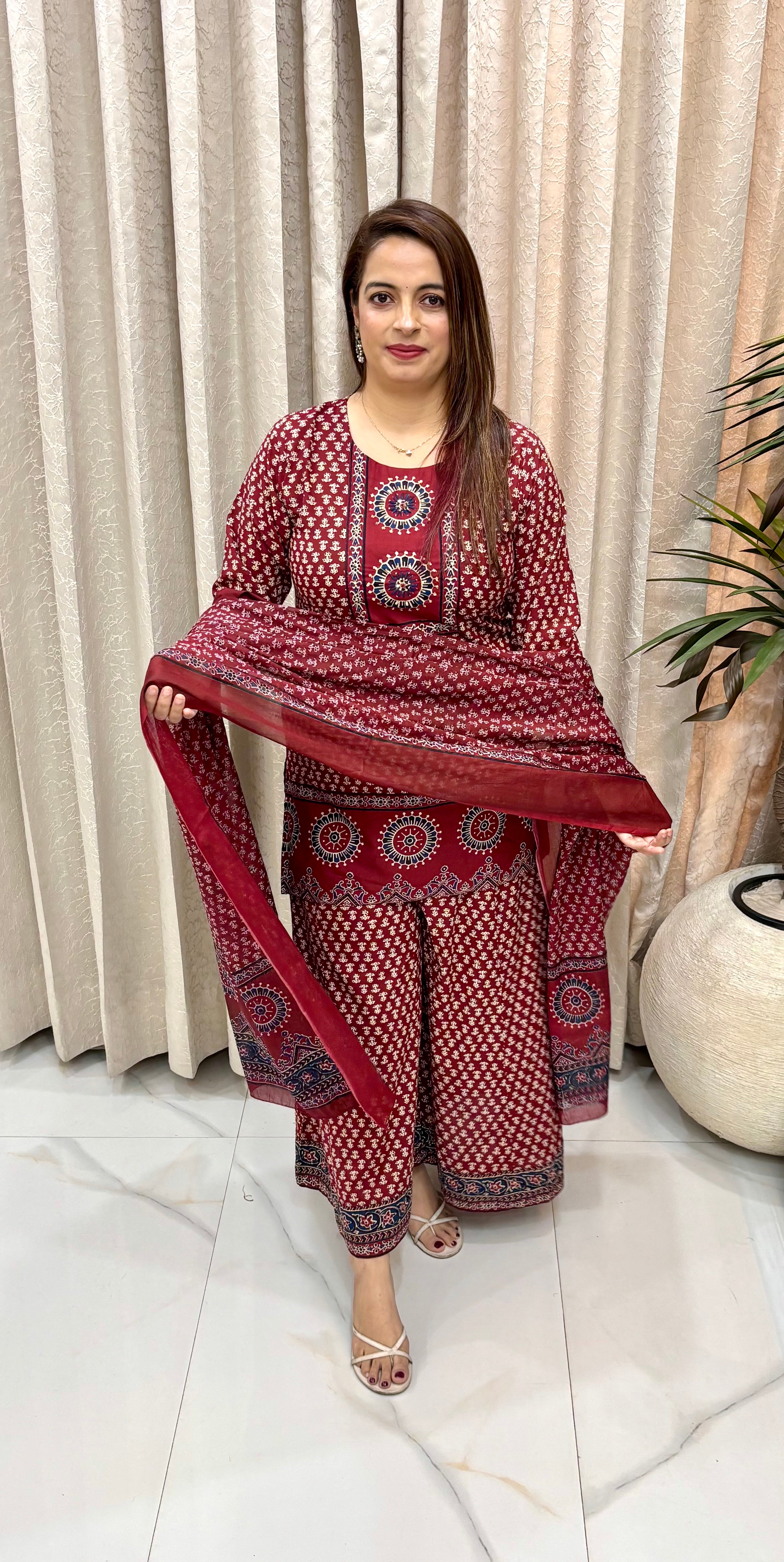 Pure Cotton Kaliyon Wala Suit with Short Kurta