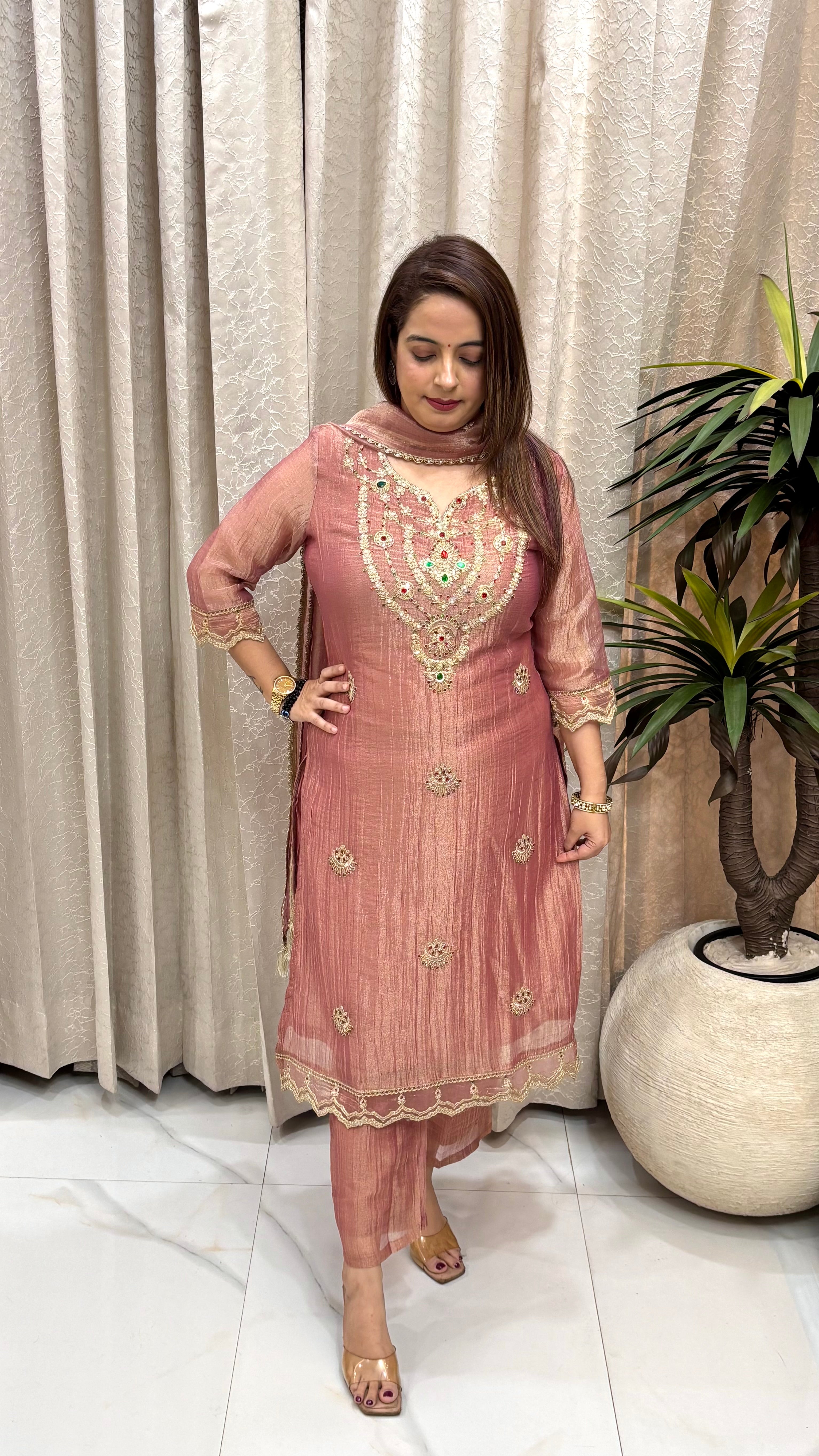 Crushed Organza Shimmer Suit