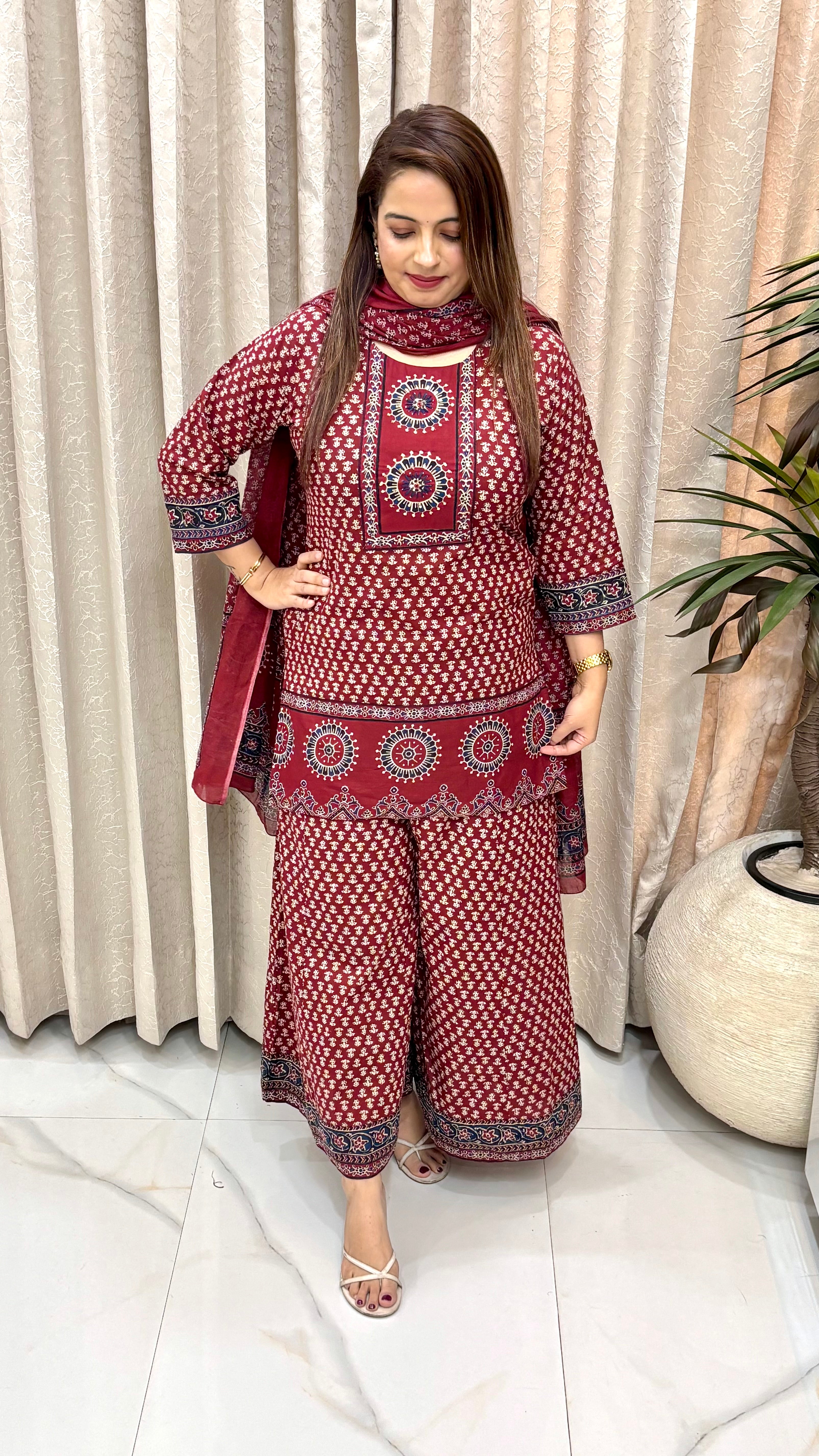 Pure Cotton Kaliyon Wala Suit with Short Kurta